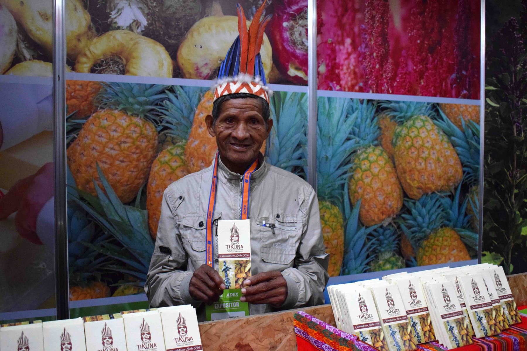 Nativos de la etnia Tikuna expusieron su cacao fino en Expoalimentaria 2017. Foto: Cortesía CAN.