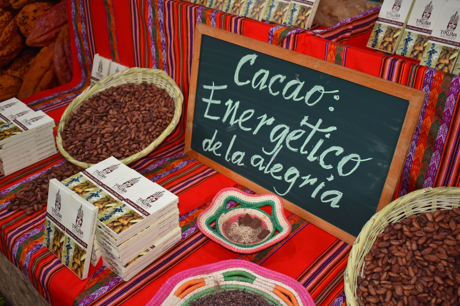 Cacao fino de la etnia Tikuna en feria Expoalimentaria 2017. Foto: Cortesía CAN.