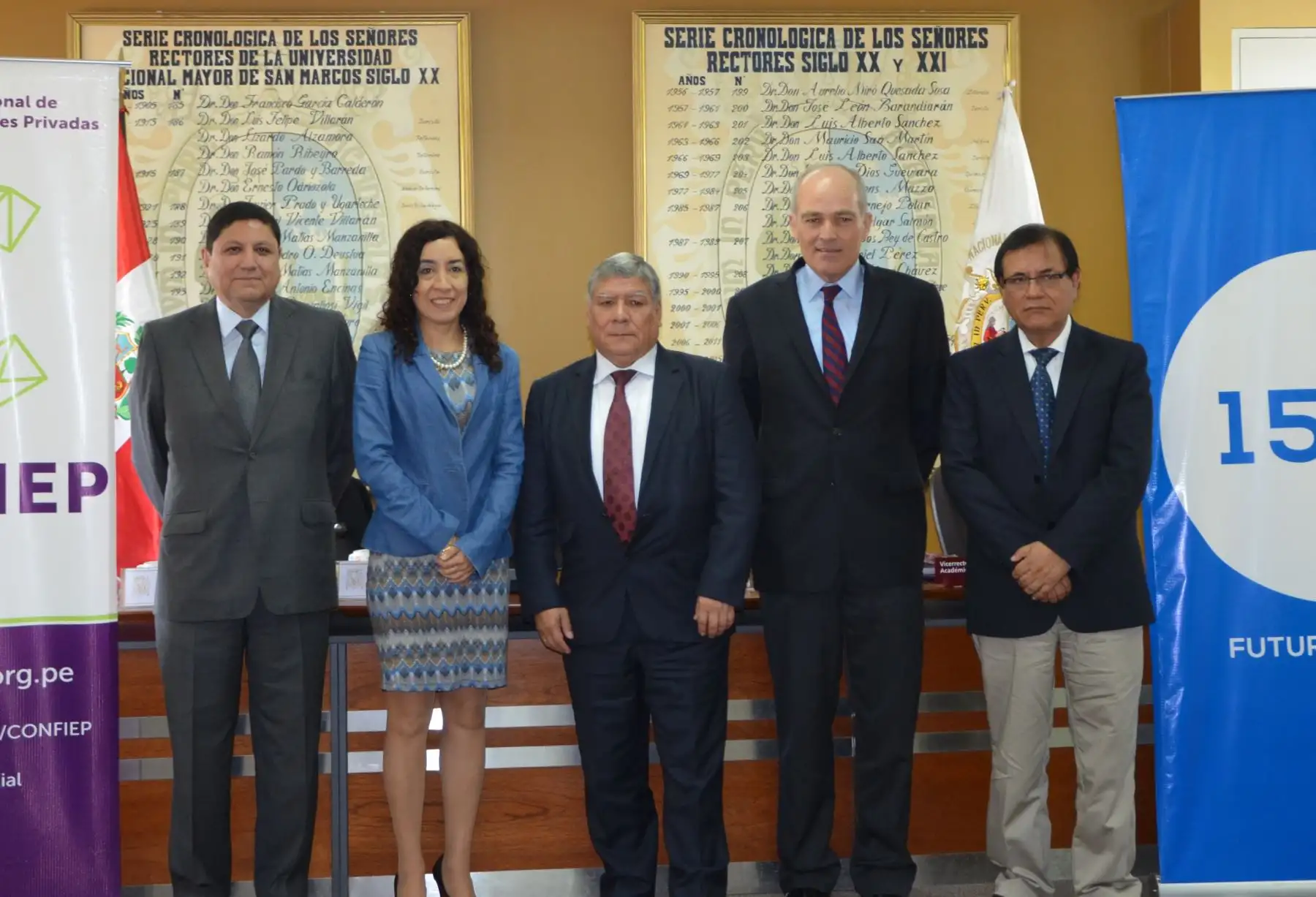 Titulares de San Marcos y Confiep presentaron planb de trabajo. Foto: Difusión.