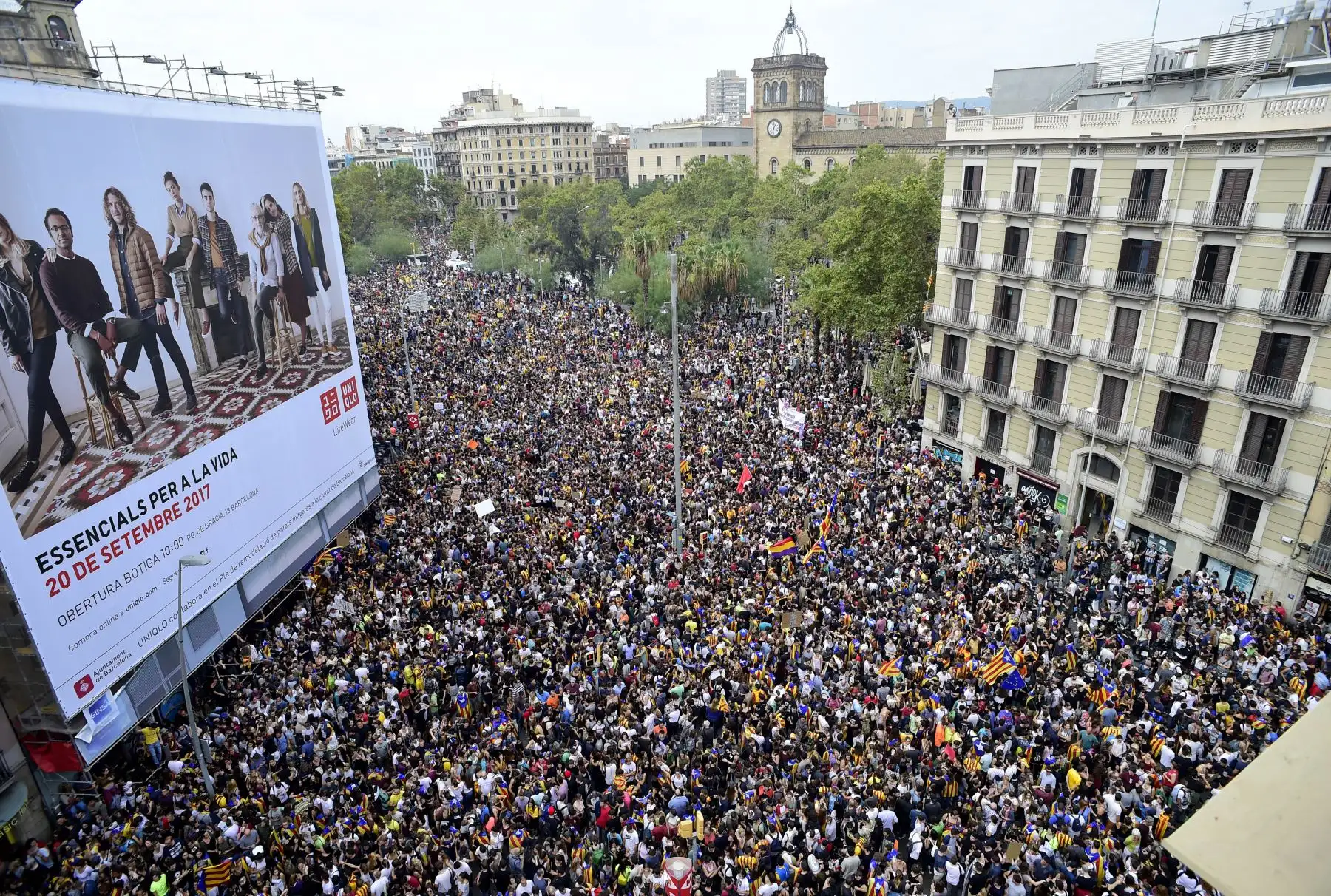 300 mil personas protestas contra violencia policial en Barcelona. Foto: AFP