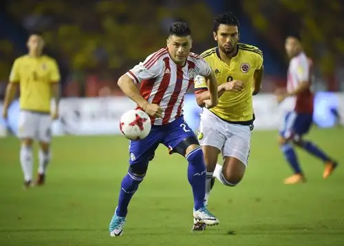 Colombia versus Paraguay.