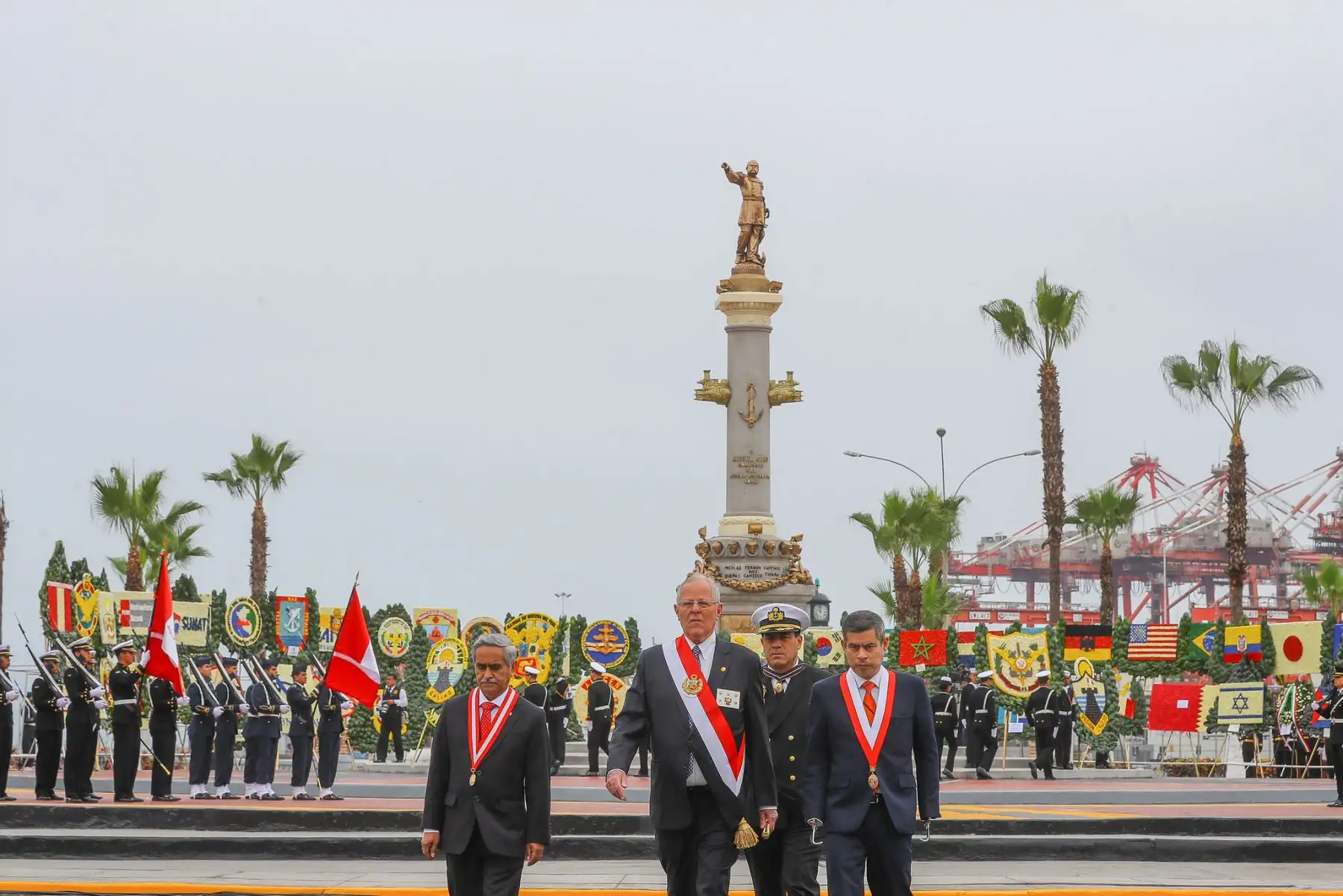Presidente Pedro Pablo Kuczynski, presidente del Congreso, Luis Galarreta, y presidente del Poder Judicial, Duberlí Rodríguez