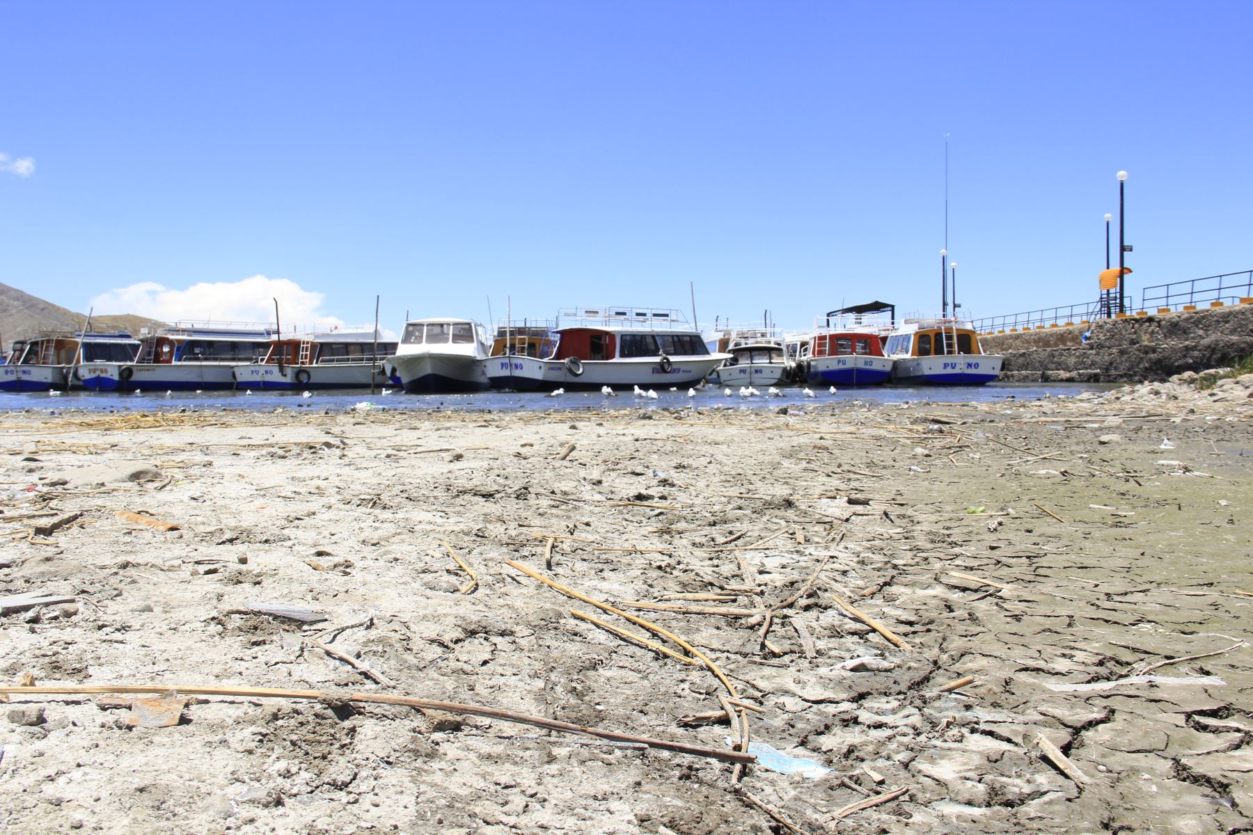 Senamhi Puno advierte por el descenso de la cota del lago Titicaca. ANDINA