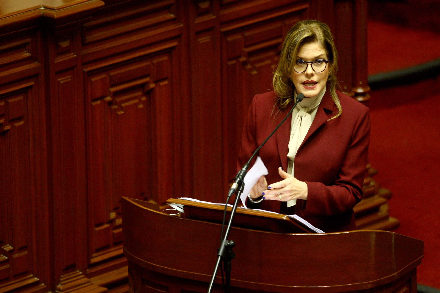 Presidenta del Consejo de Ministros en el Congreso. ANDINA/Luis Iparraguirre