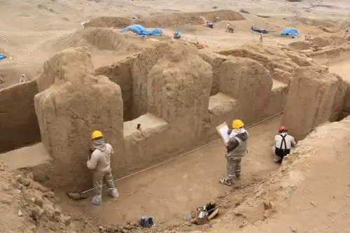 Hallazgo en conjunto amurallado Utzh An, en Chan Chan, evidencia reocupación chimú-inca, afirman investigadores. ANDINA/Luis Puell
