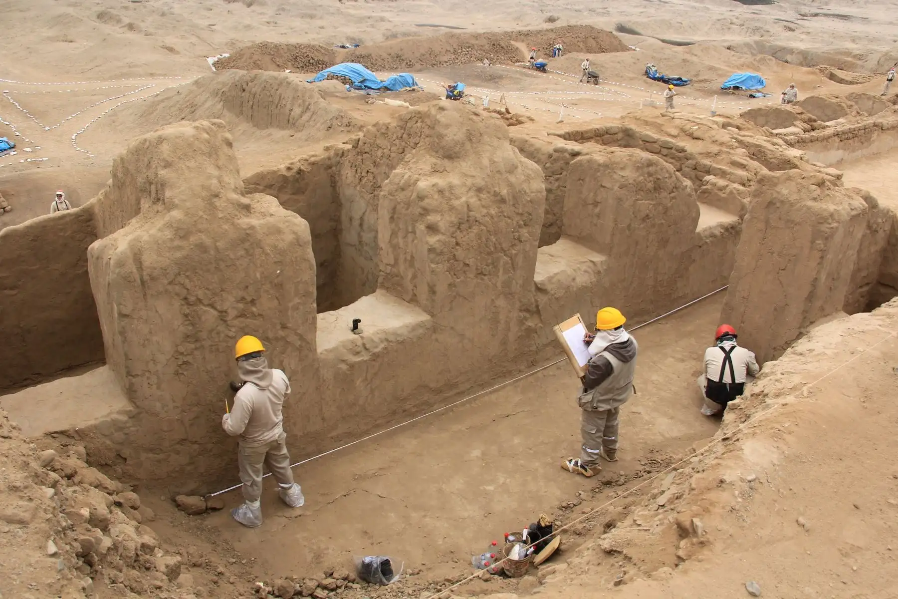 Hallazgo en conjunto amurallado Utzh An, en Chan Chan, evidencia reocupación chimú-inca, afirman investigadores. ANDINA/Luis Puell