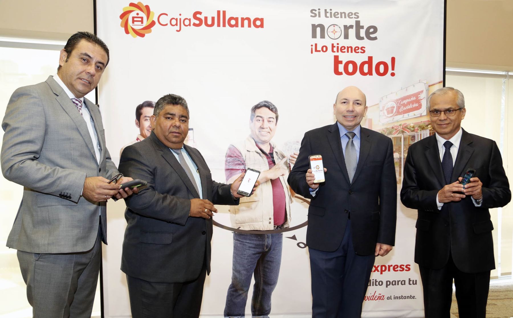 Directivos de Caja Sullana presentaron aplicativo móvil para otorgar préstamos en 5 minutos a sus clientes. Foto: Cortesía.