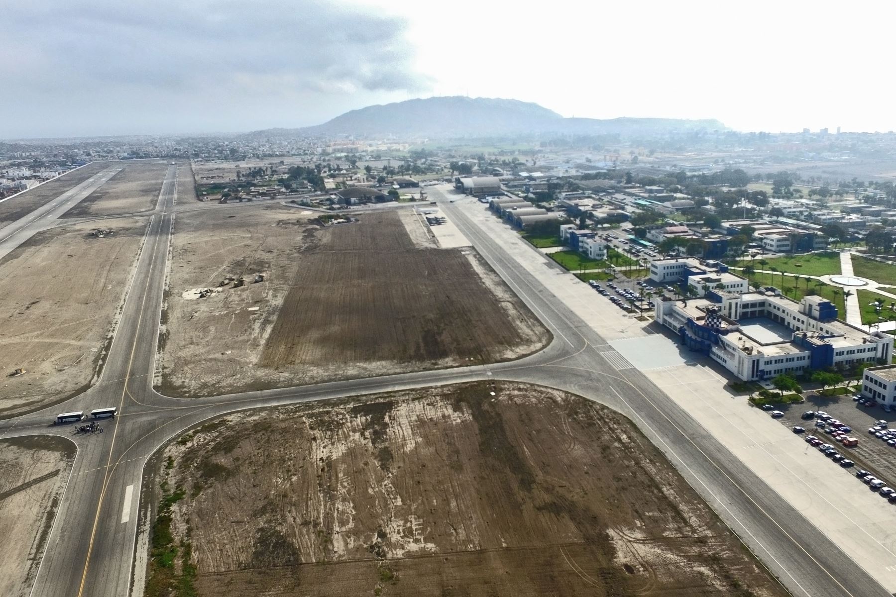 Vista panorámica de la base Las Palmas, lugar donde el papa Francisco realizara una misa en Lima. Foto: ANDINA/ Oscar Farje