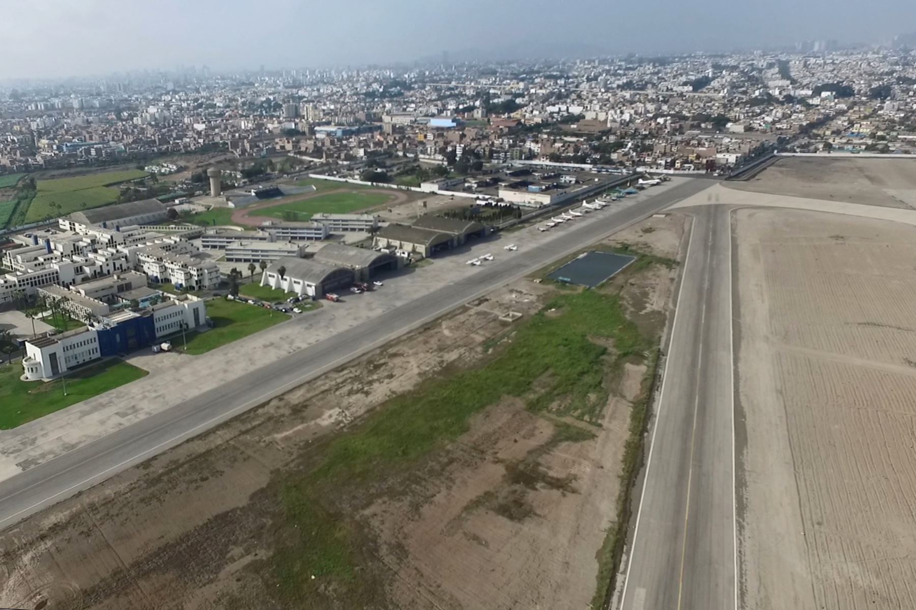 Vista panorámica de la base Las Palmas, lugar donde el papa Francisco realizara una misa en Lima. Foto: ANDINA/ Oscar Farje