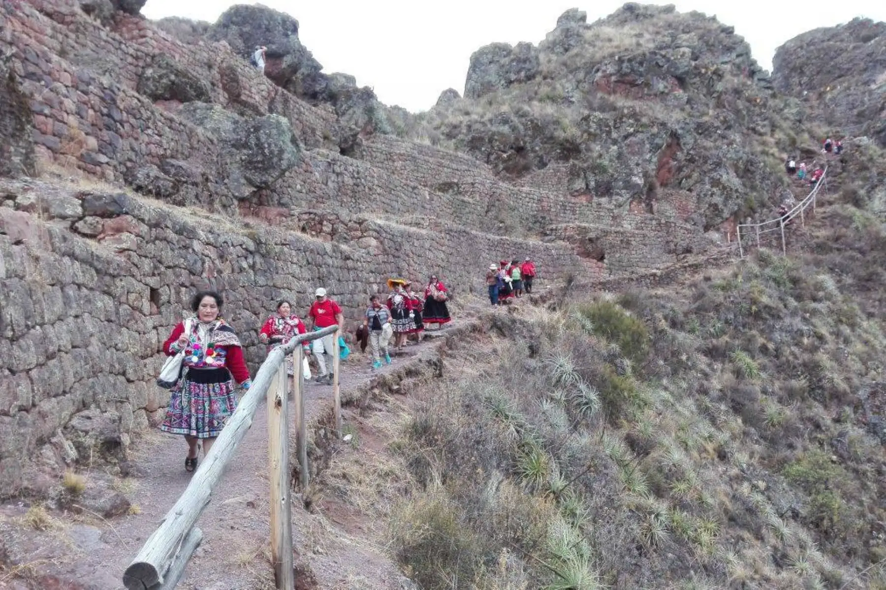 Así luce el Camino Inca del parque arqueológico Pisac, en Cusco, y está listo para recibir a los turistas. Foto: ANDINA/Percy Hurtado.