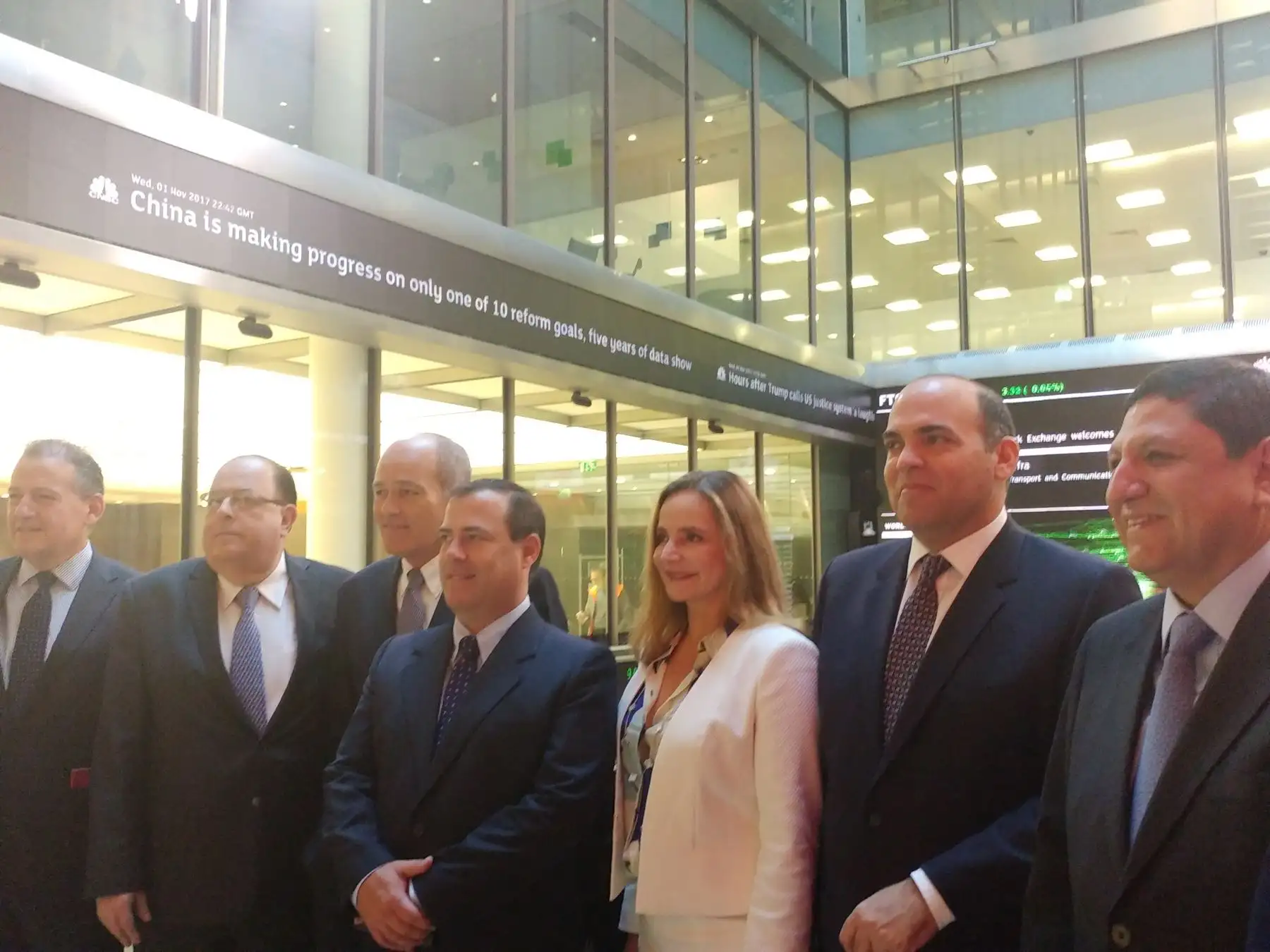 Delegación peruana en la Bolsa de Valores de Londres en el marco de la gira de inPERU 2017. Foto: Andina.