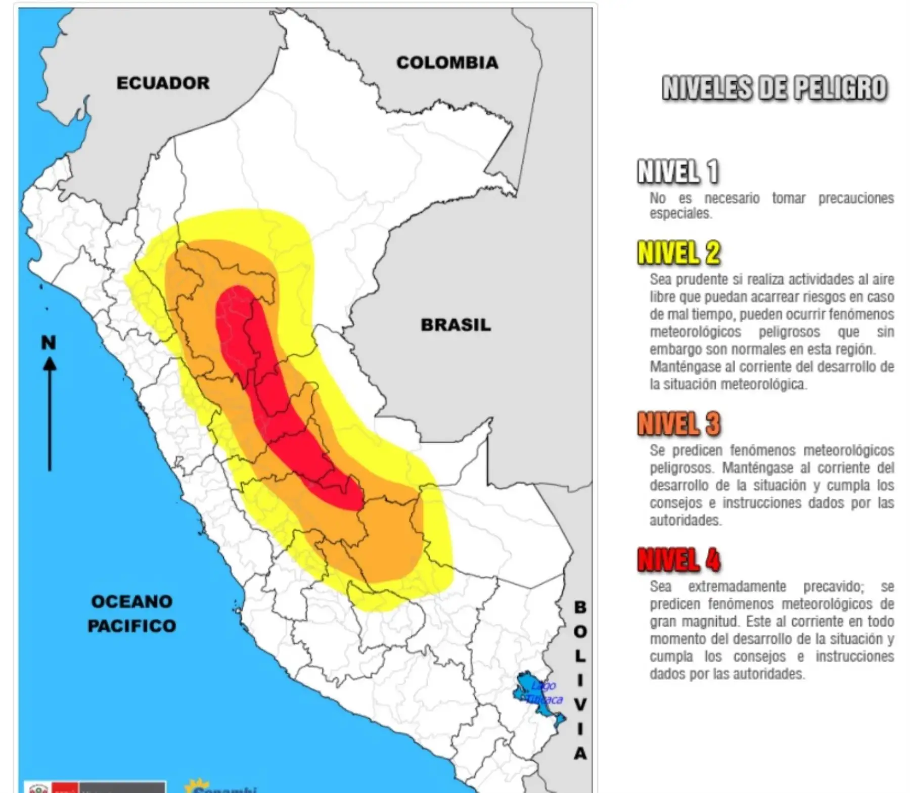 Las lluvias de moderada a fuerte intensidad en la región San Martín y en toda la selva peruana continuará hasta el martes 7 de noviembre, informó hoy el Servicio Nacional de Meteorología e Hidrología (Senamhi).