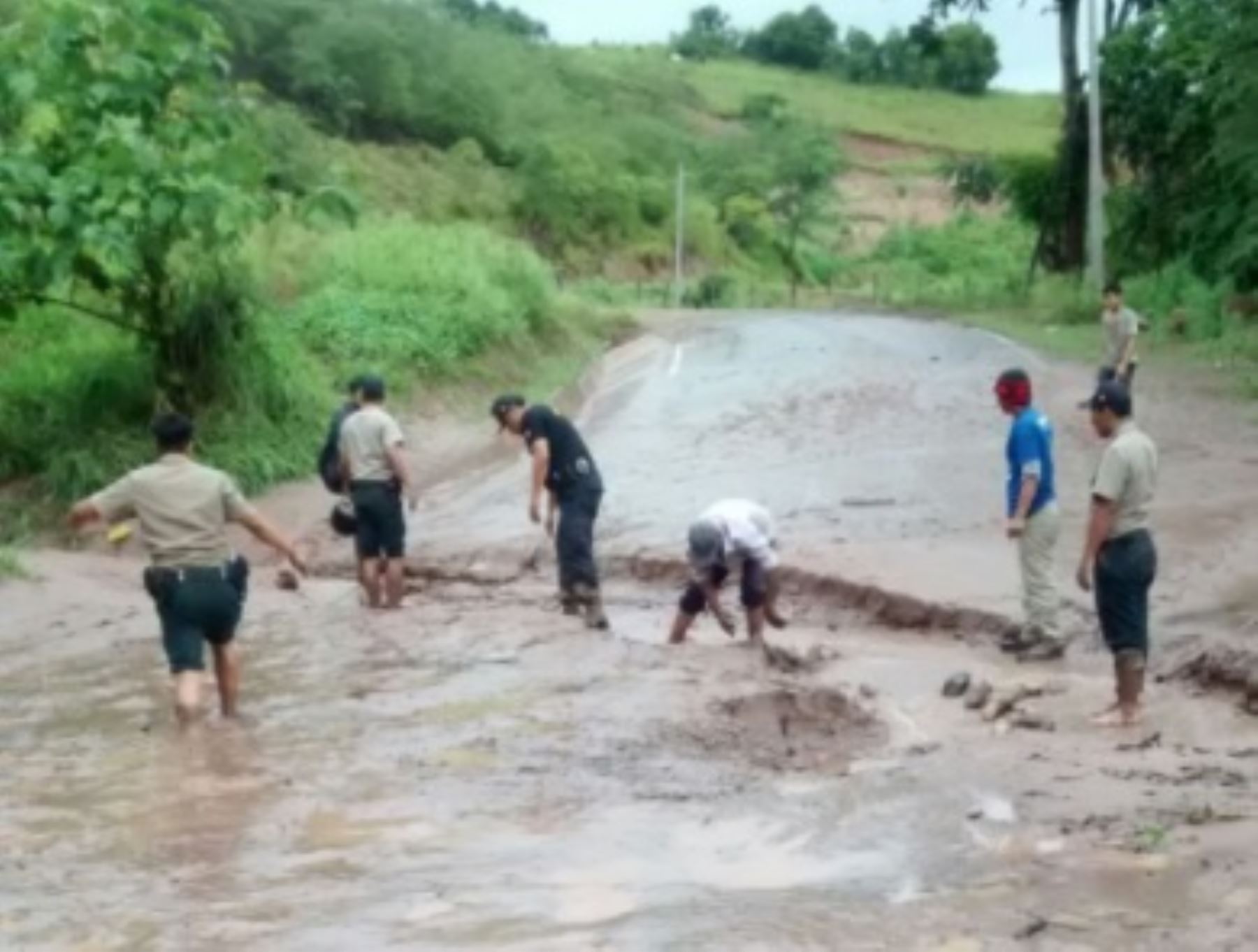 Los efectivos de las diferentes unidades de la Policía Nacional del Perú (PNP) se trasladaron al centro poblado Alfonso Ugarte, jurisdicción del distrito de Shamboyacu, en la provincia de Picota, San Martín, para realizar labores de ayuda frente al desborde del río Ponaza.