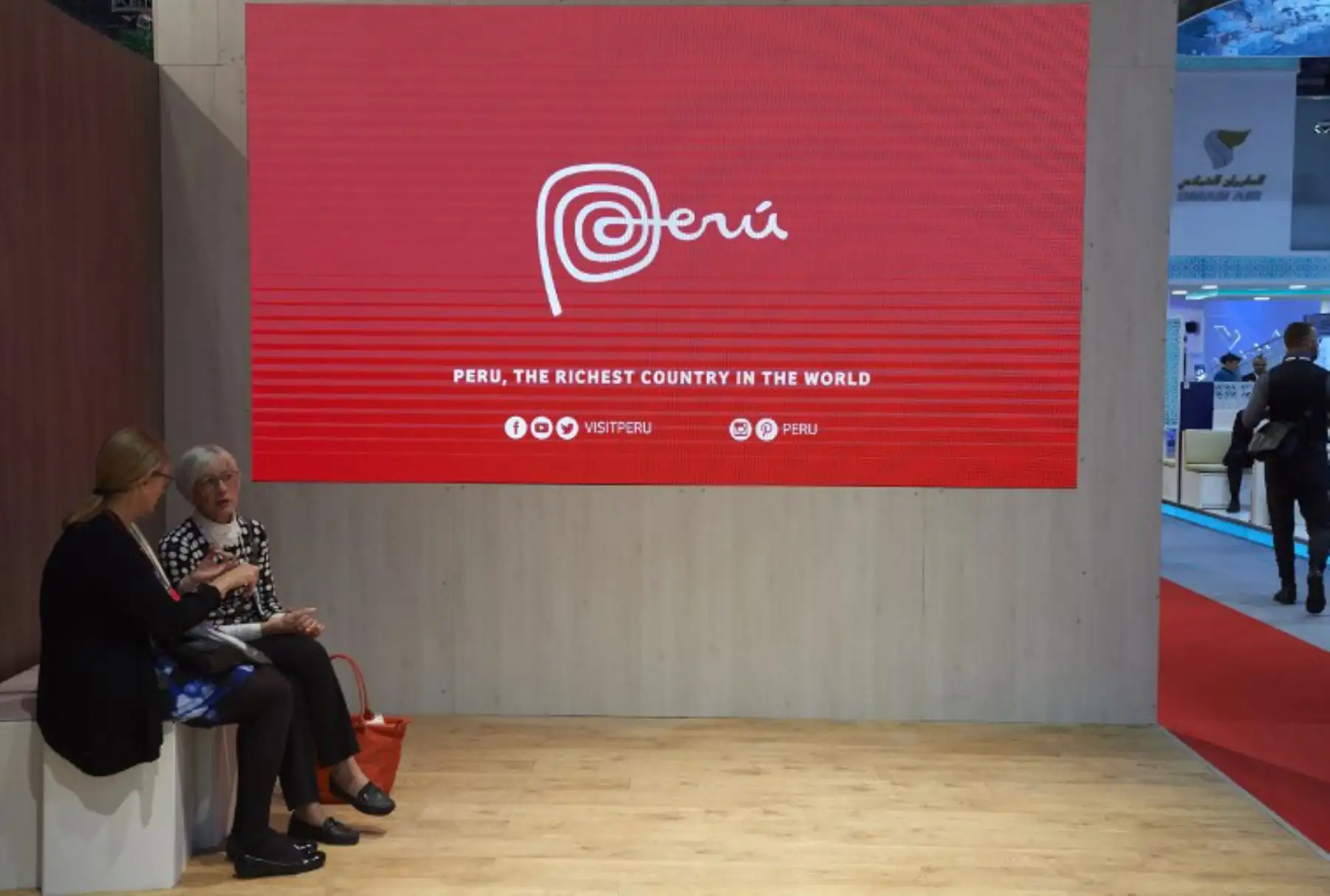 Pabellón de Promperú en la WTM (World Travel Market) en Londres. Foto: AFP