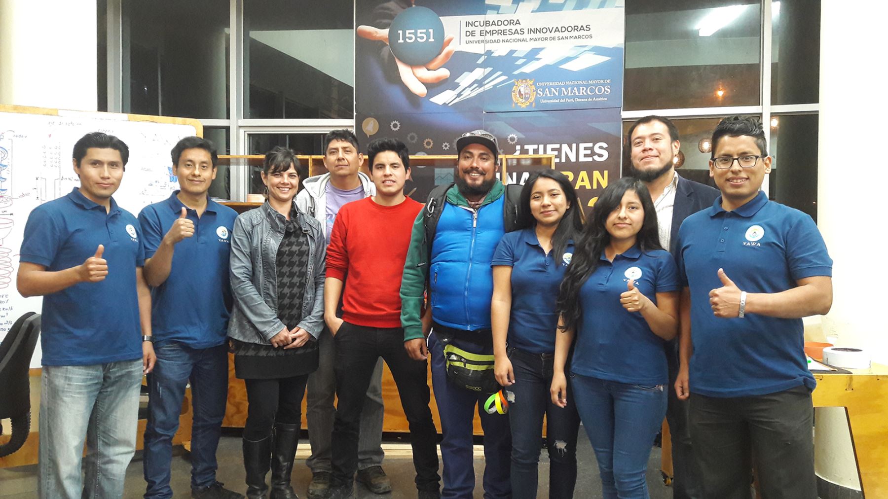 Equipo de Universidad San Marcos que representa al Perú en concurso de proyectos de History Channel. Foto: Andina/difusión.