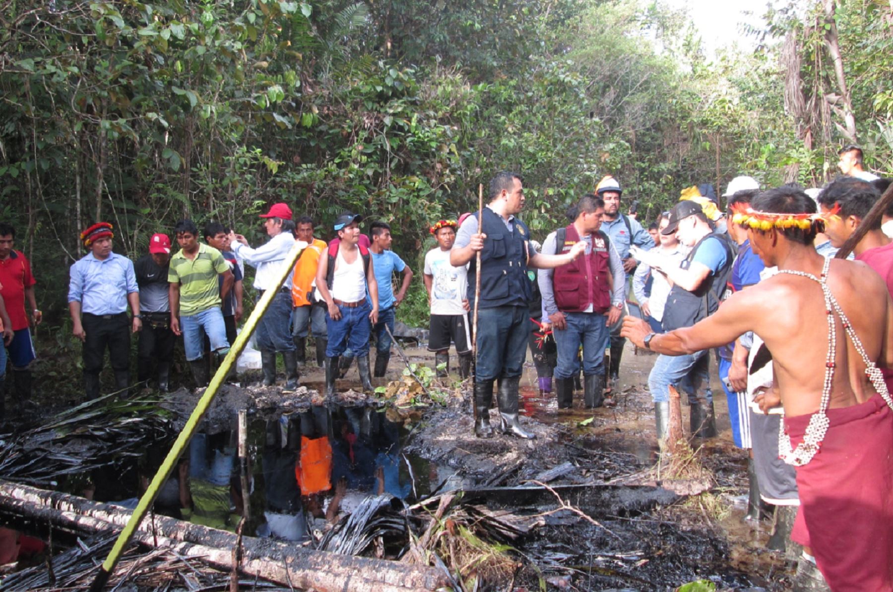 Derrame de petróleo en la zona de Chapis, Loreto. Foto: Cortesía Petroperú.