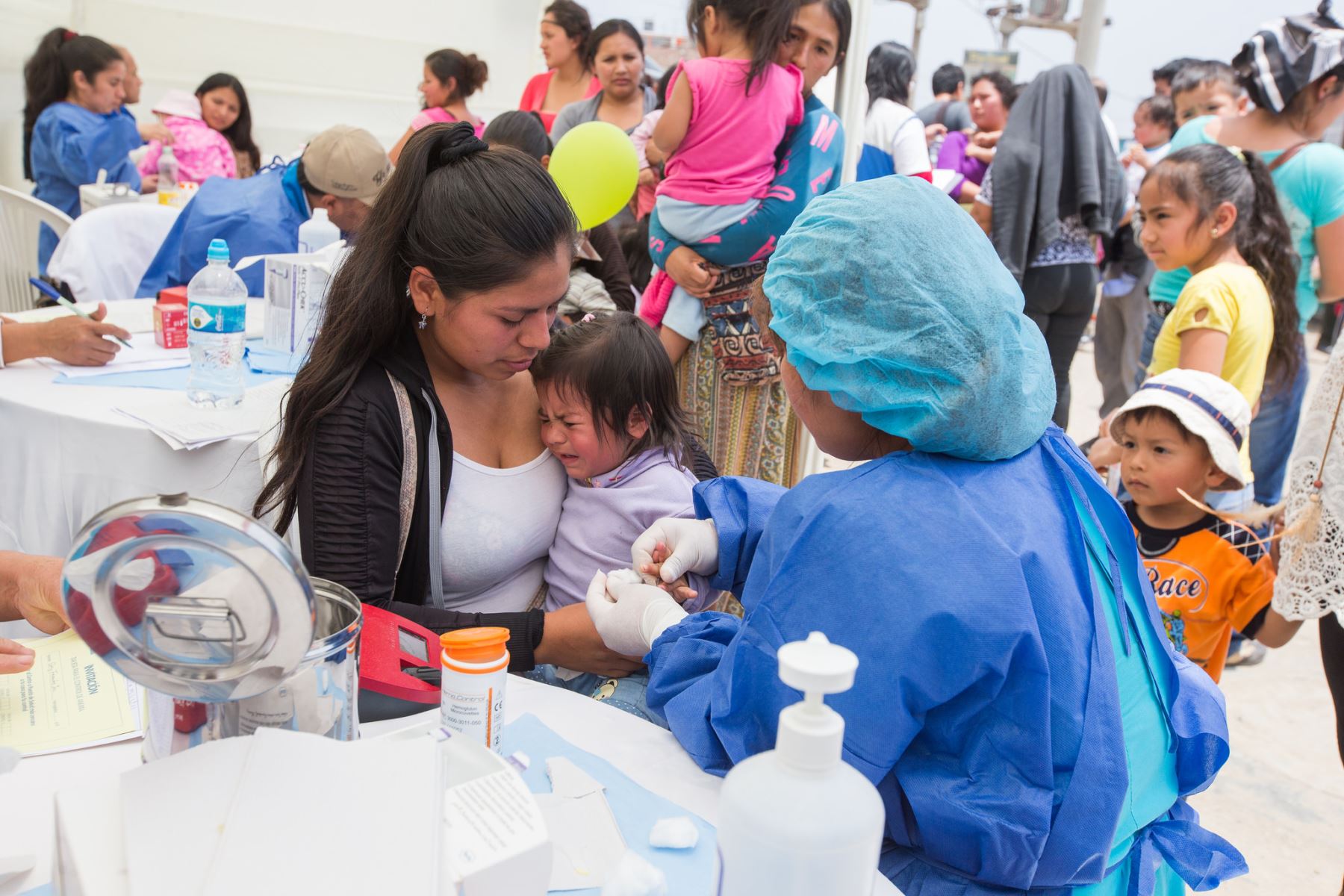 Un total de 7,115 niños beneficiarios de programa Juntos en Puno se realizaron tamizaje contra la anemia. ANDINA/Difusión