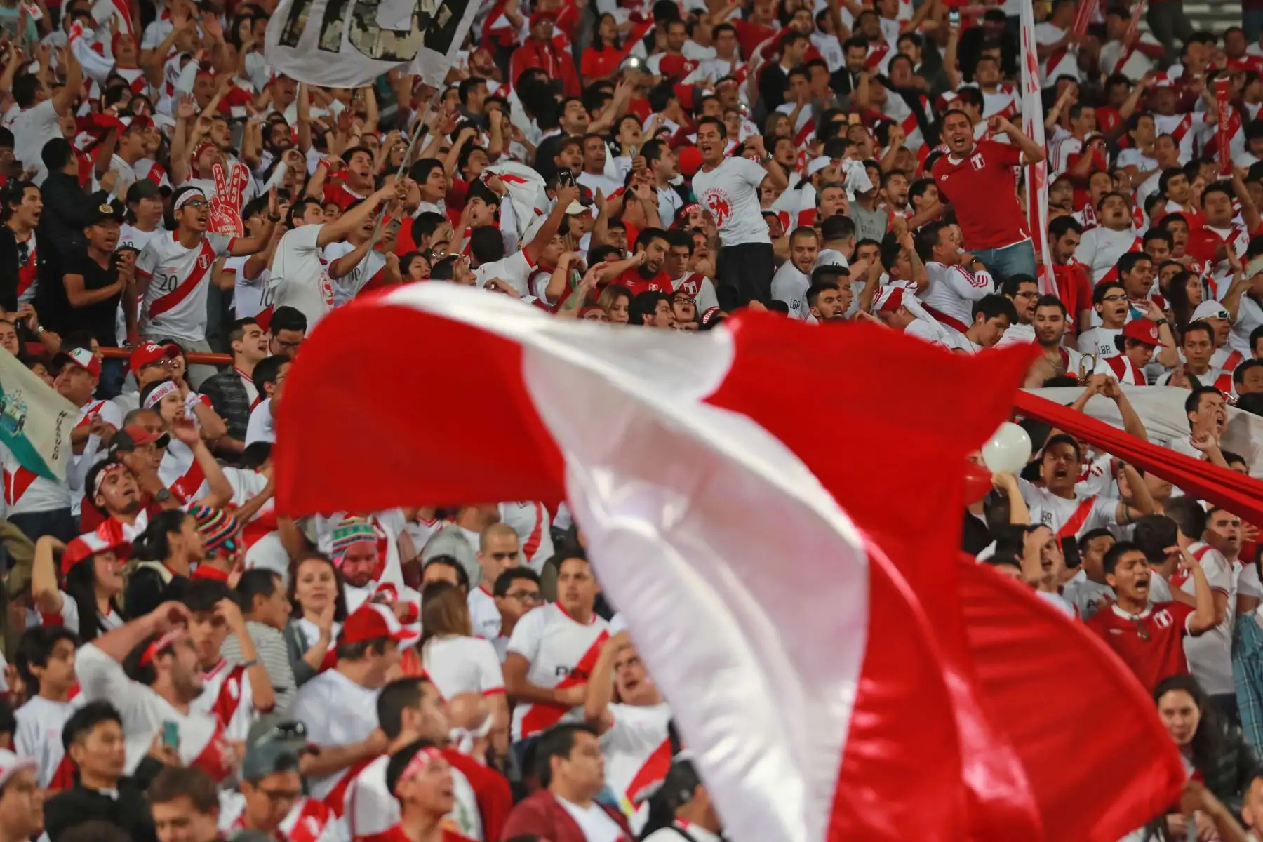 Hinchas peruanos. Foto: ANDINA/Carlos Lezama.