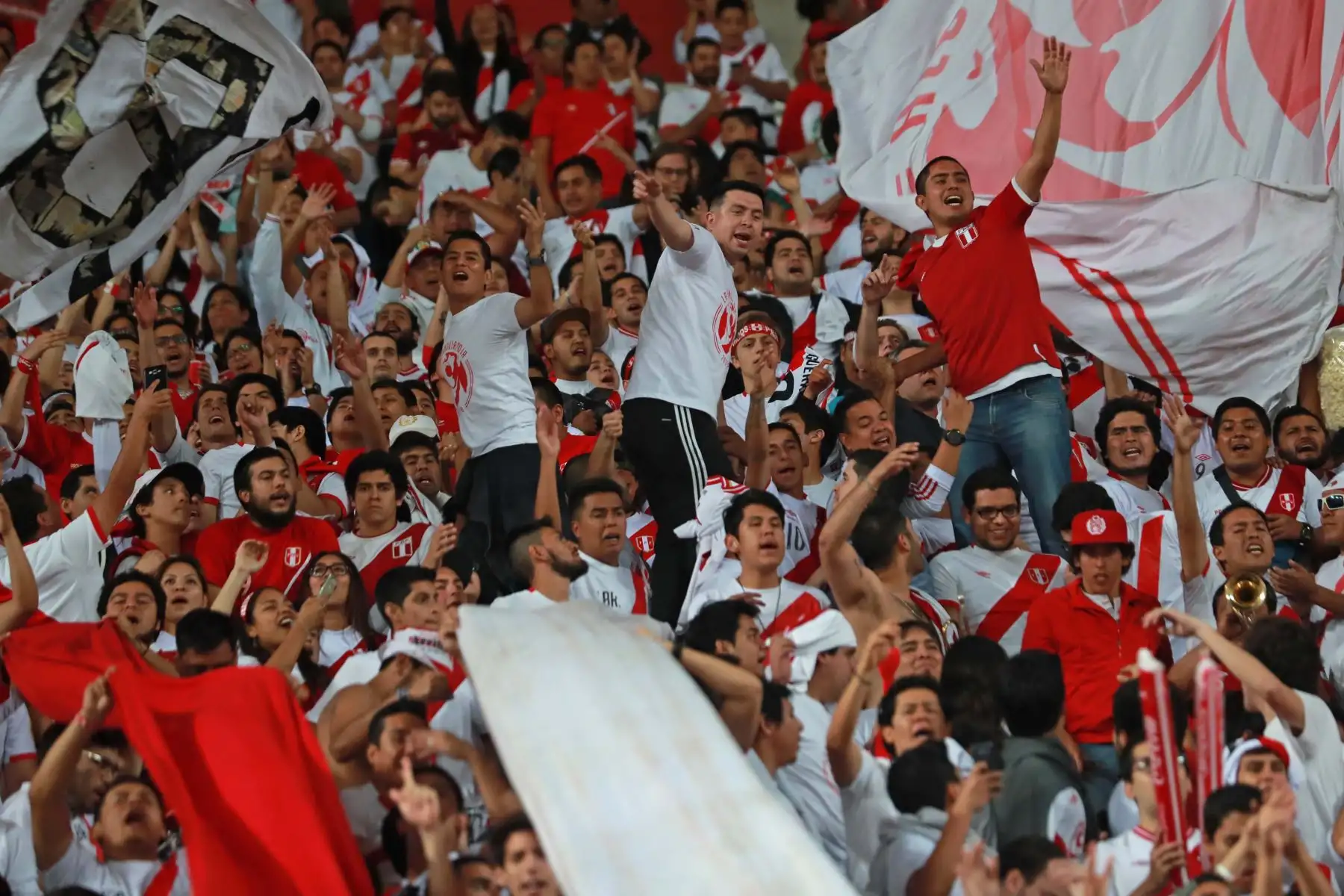 Hinchas alientan a la selección peruana frente a Nueva Zelanda por la clasificación al Mundial Rusia 2018. Foto: ANDINA/Carlos Lezama