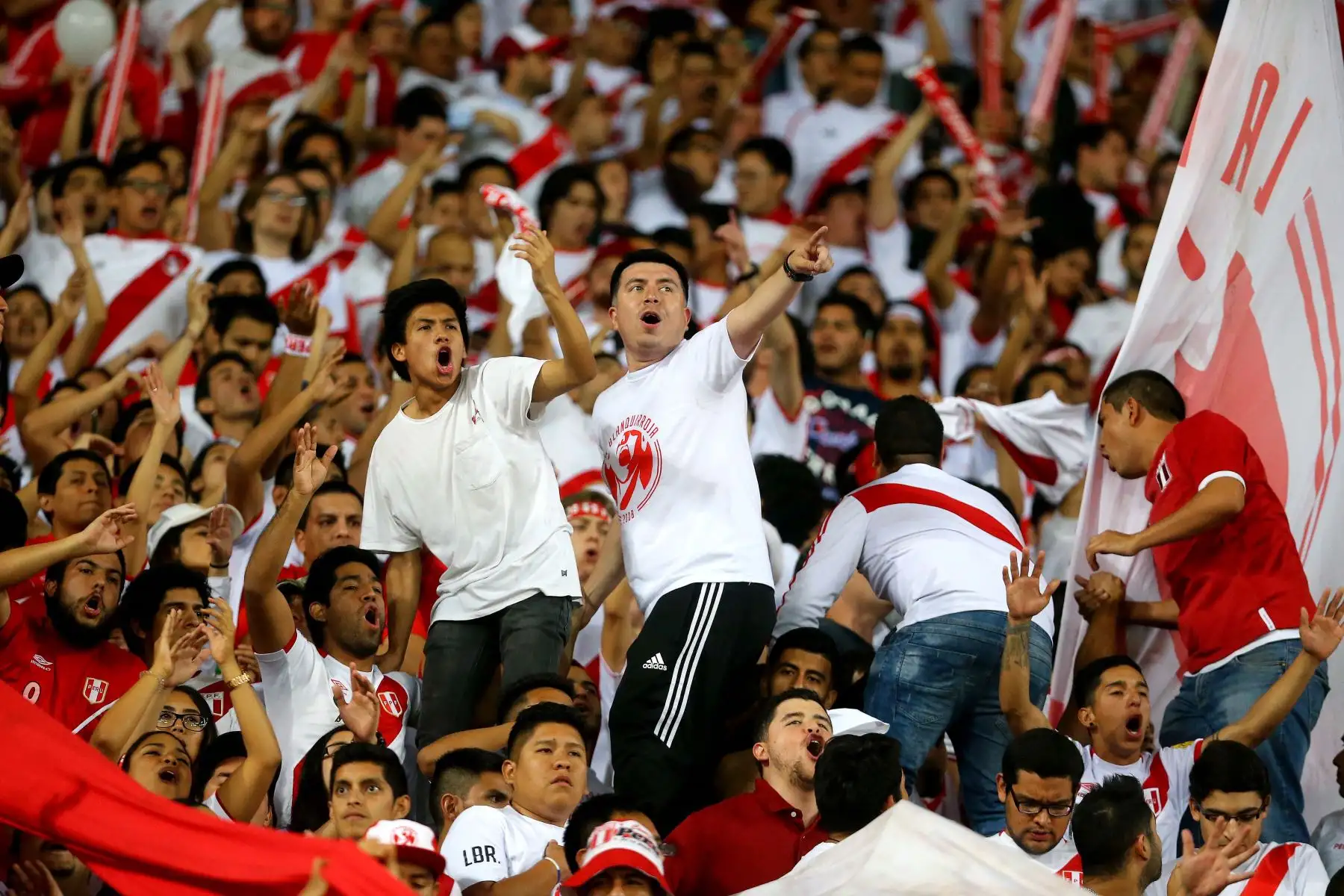 LIMA,PERÚ-NOVIEMBRE 15. Hinchas esperan el partido Perú vs. Nueva Zelanda por la clasificación para el Mundial de Rusia 2018. Foto: ANDINA/Luis Iparraguirre
