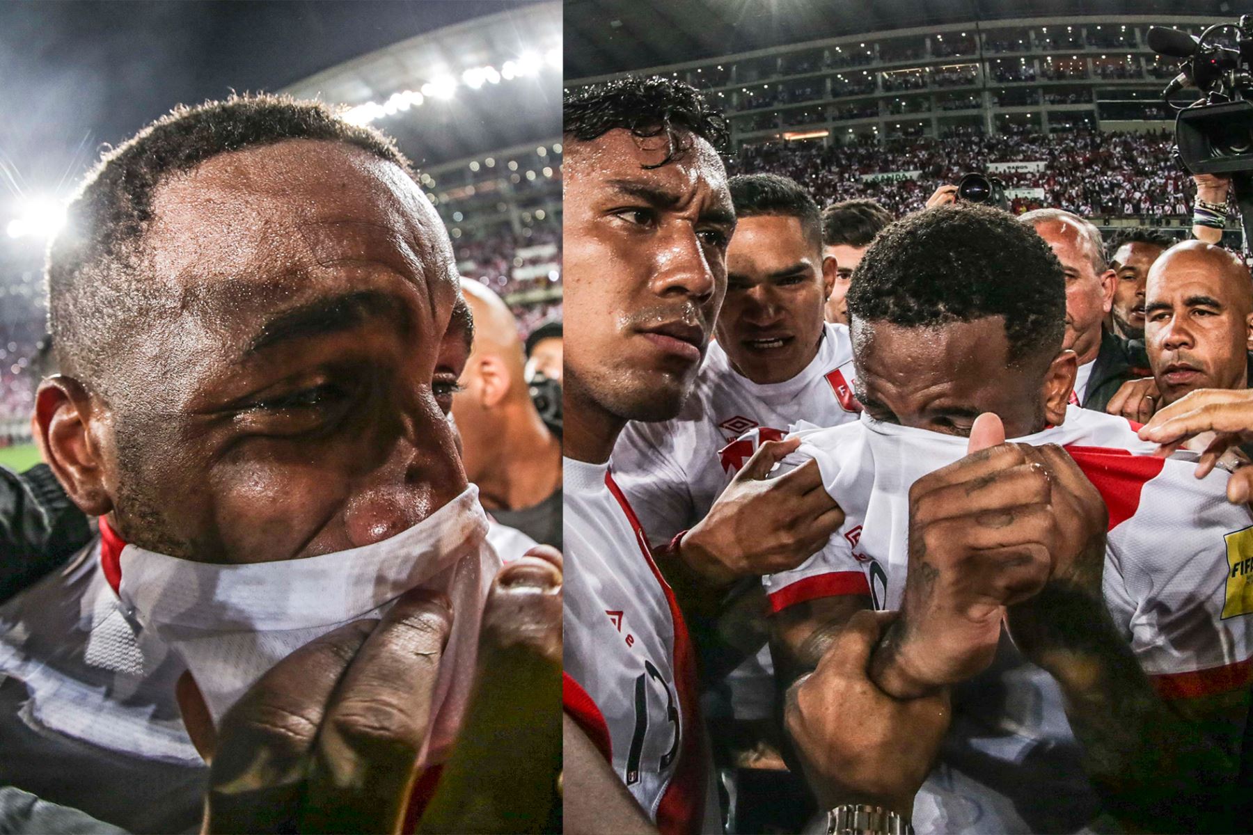 Jefferson Farfán y el llanto de 30 millones de peruanos por el Mundial. Fotos: ANDINA/ Carlos Lezama.