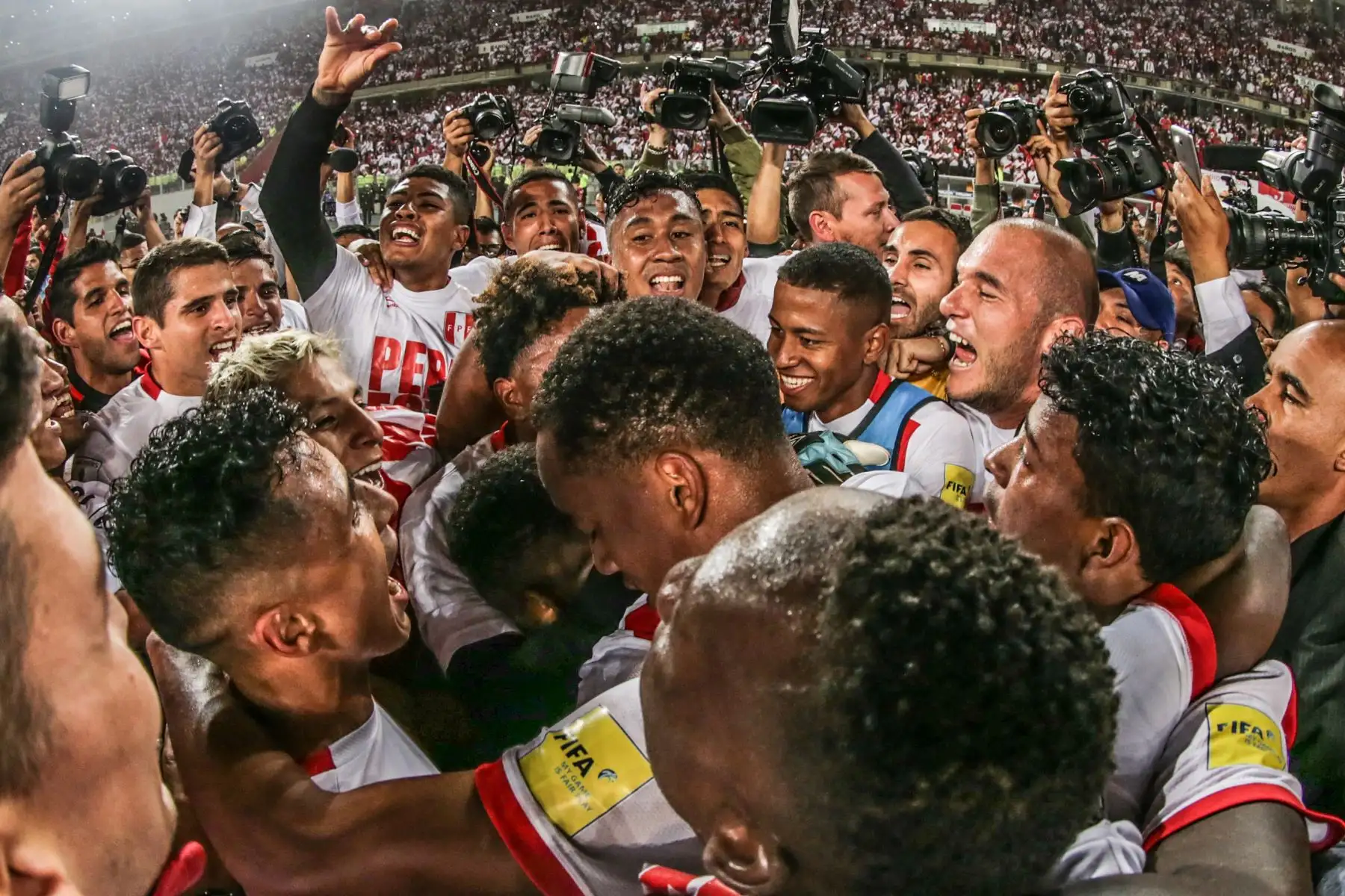 Fotografía tomada el 15 de noviembre del 2017/ Jefferson Farfán celebra su gol anotado ante Nueva Zelanda por la clasificación a Rusia 2018. 
Foto: ANDINA/Carlos Lezama
