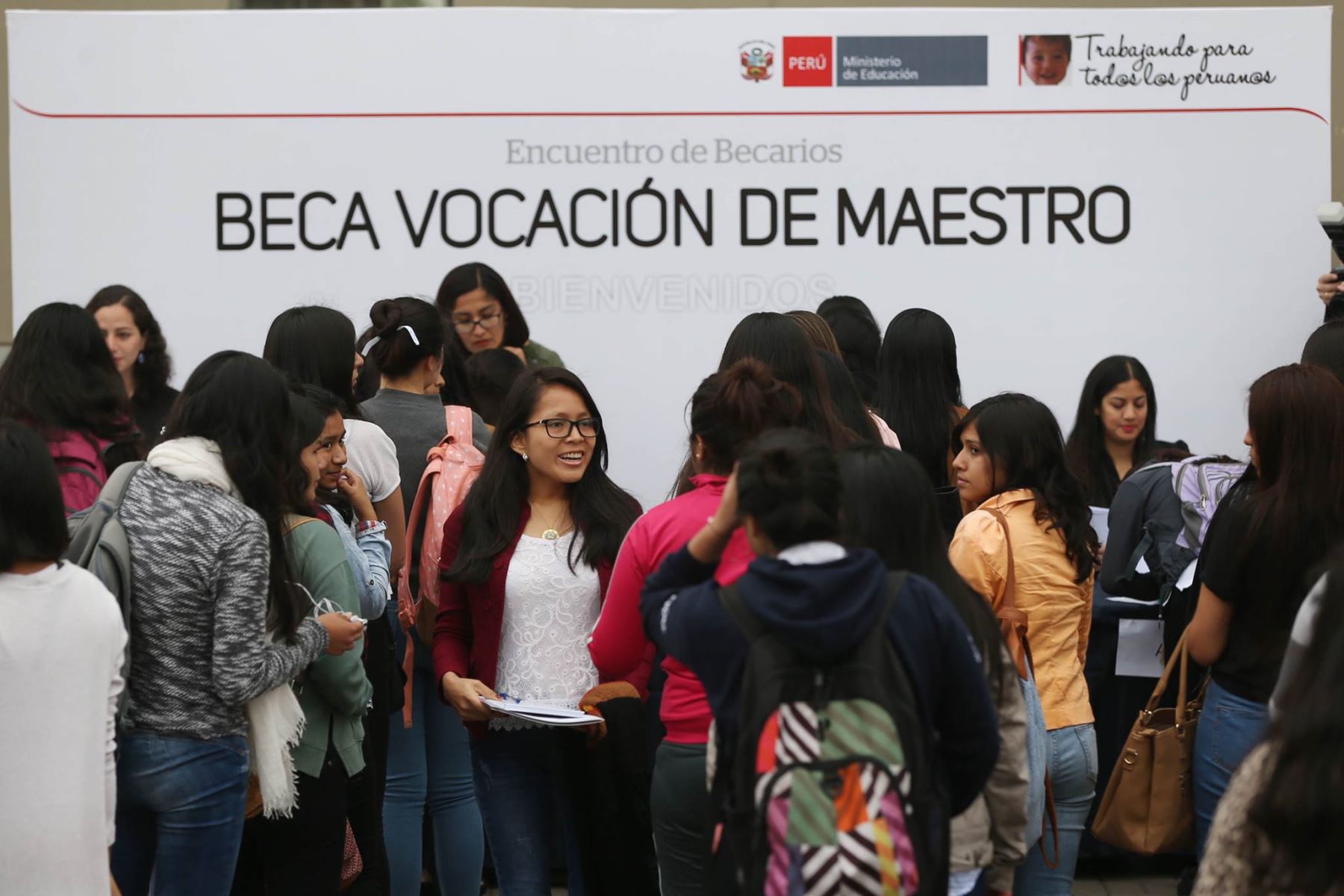 Primer encuentro de beneficiarios de Beca Vocación de Maestro. Foto: Andina/Difusión.