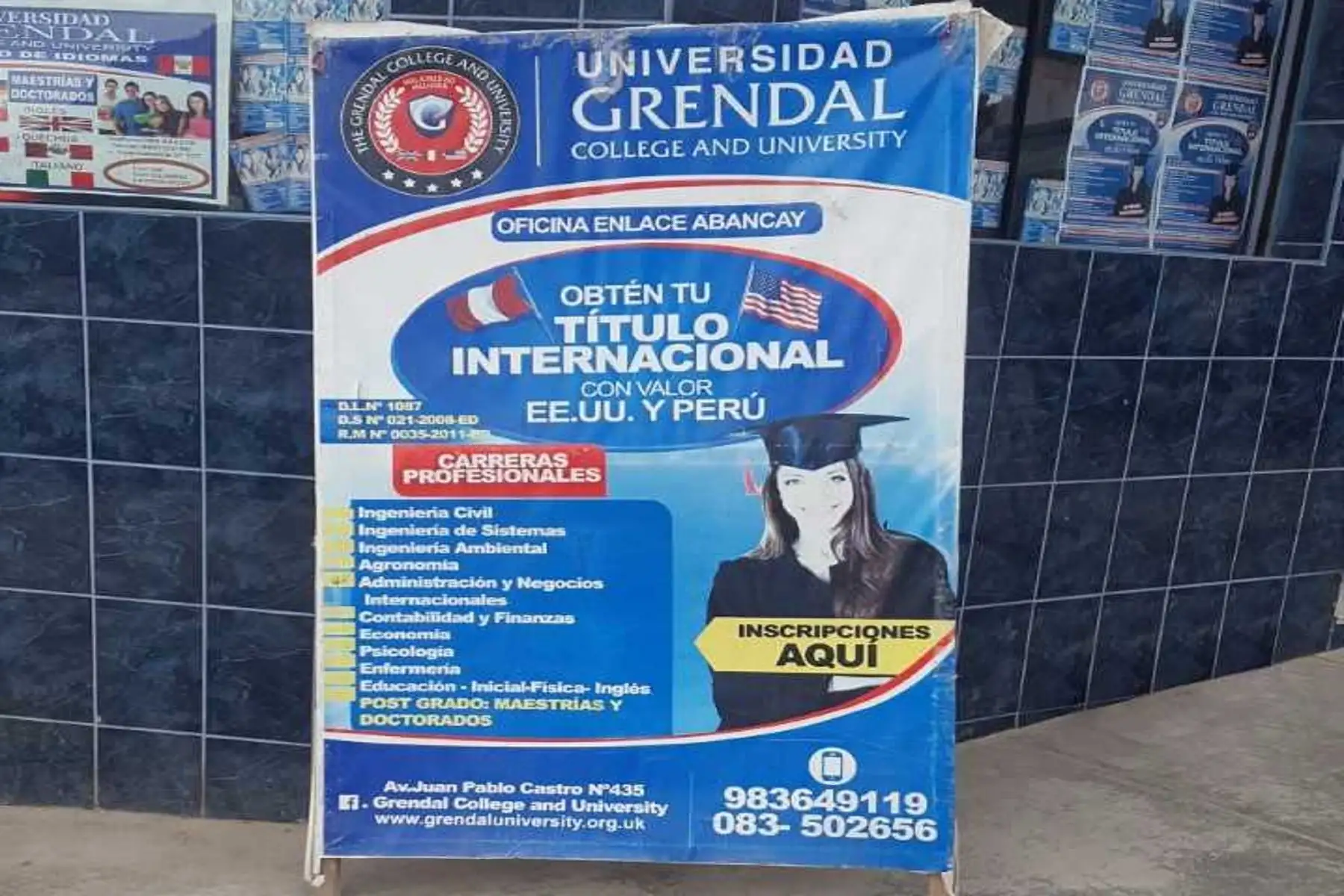 Sunedu inició procedimiento sancionador contra la Asociación Educativa Grendal College University.