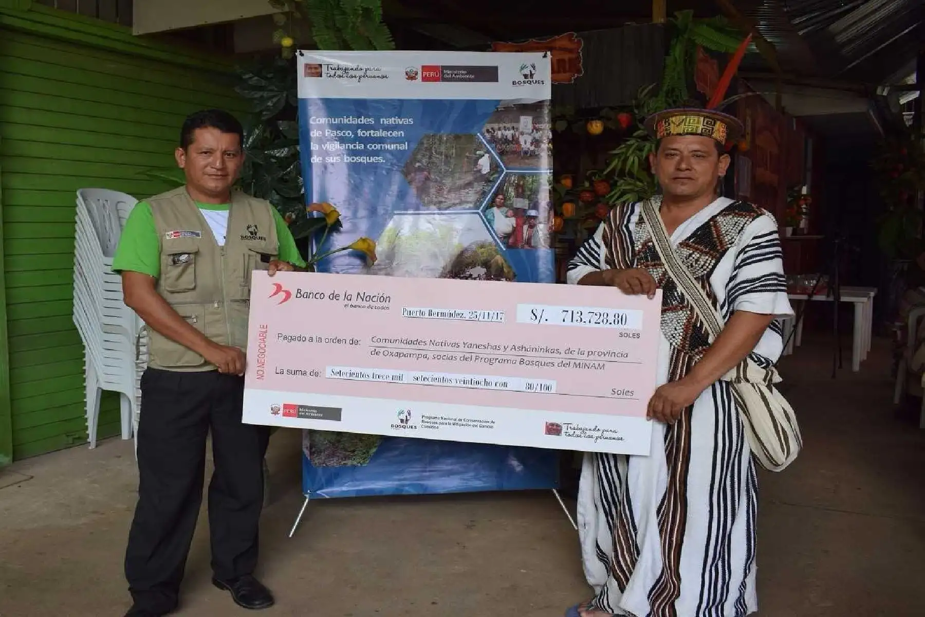 Las 15 comunidades nativas recibirán S/ 713,728 del Programa Bosques del Minam para incentivar sus actividades productivas amigables con el ambiente.