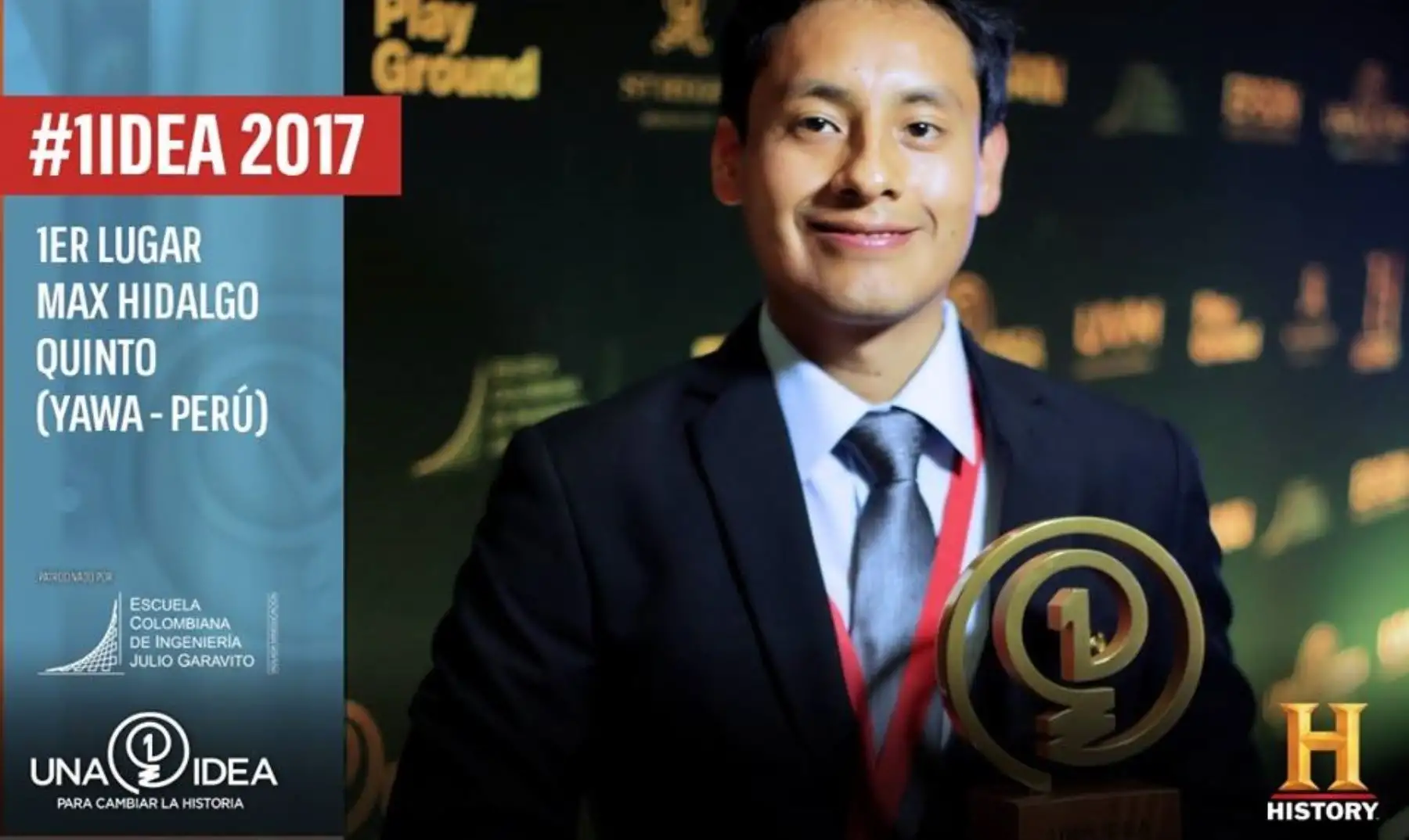 Max Hidalgo, ganador del concurso de History Channel. Foto: ANDINA/Internet