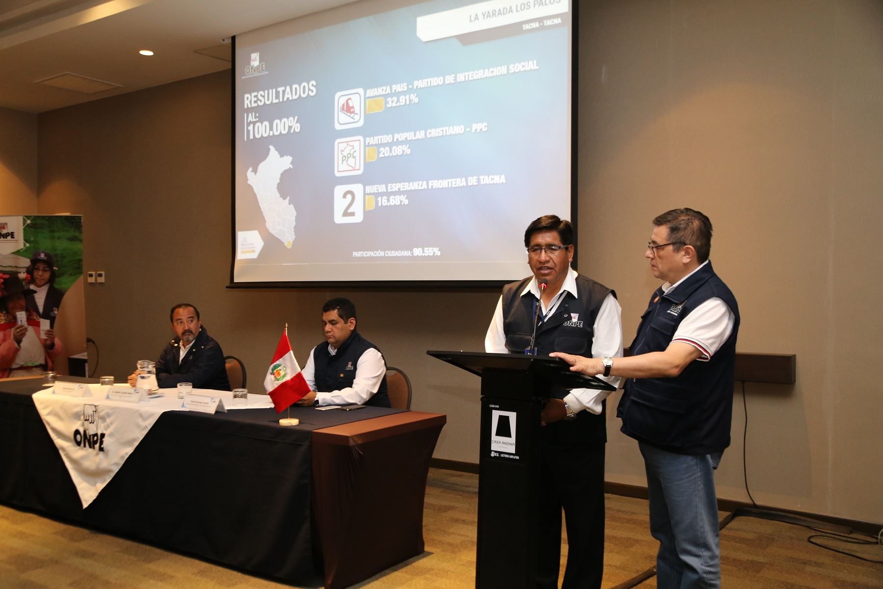 Jefe de la ONPE, Adolfo Castillo, da resultados en distritos que eligieron por primera vez a alcaldes.