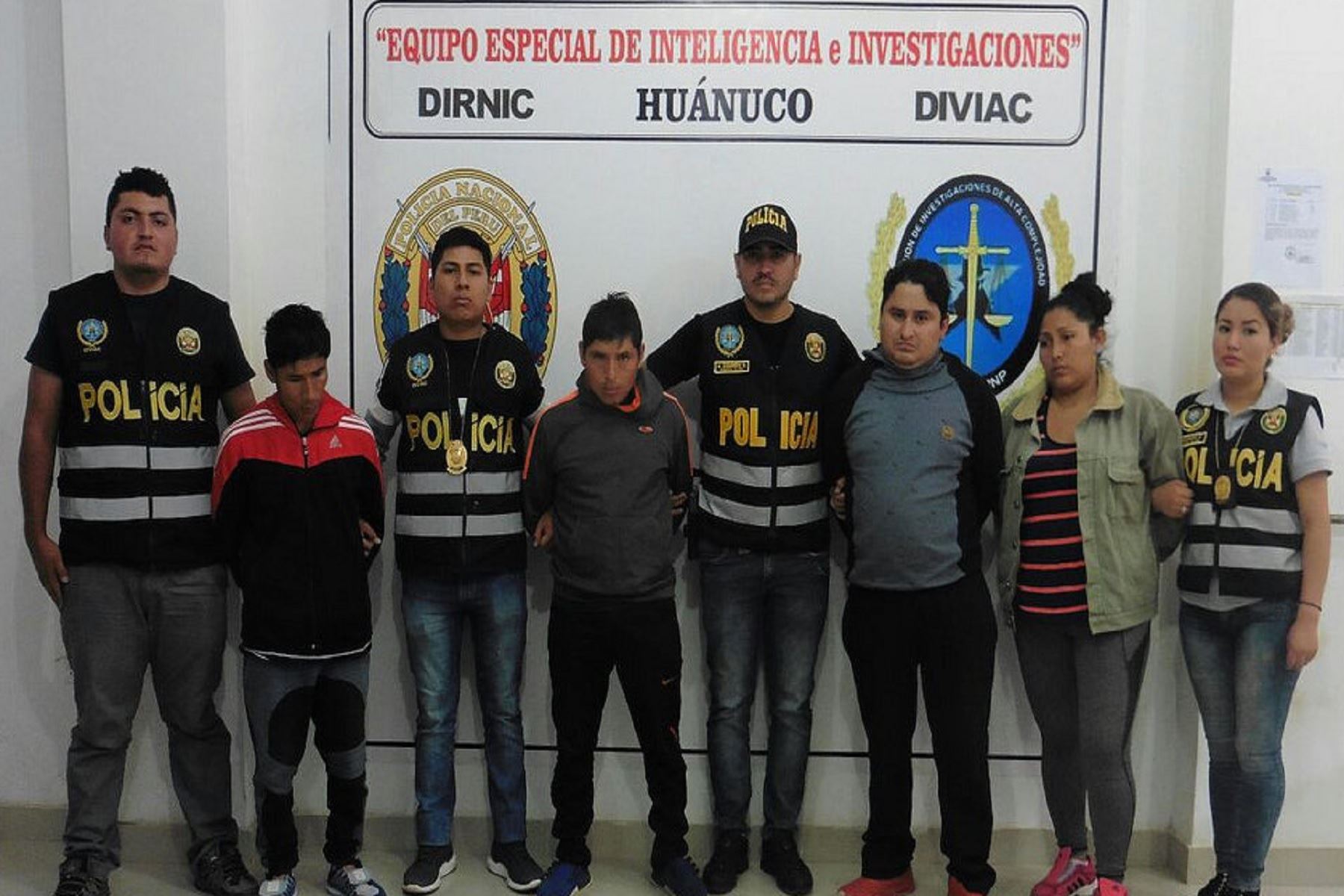 La Policía Nacional capturó esta madrugada a cuatro integrantes de Los Injertos de Huánuco, también conocidos como los Fierreros del Valle,