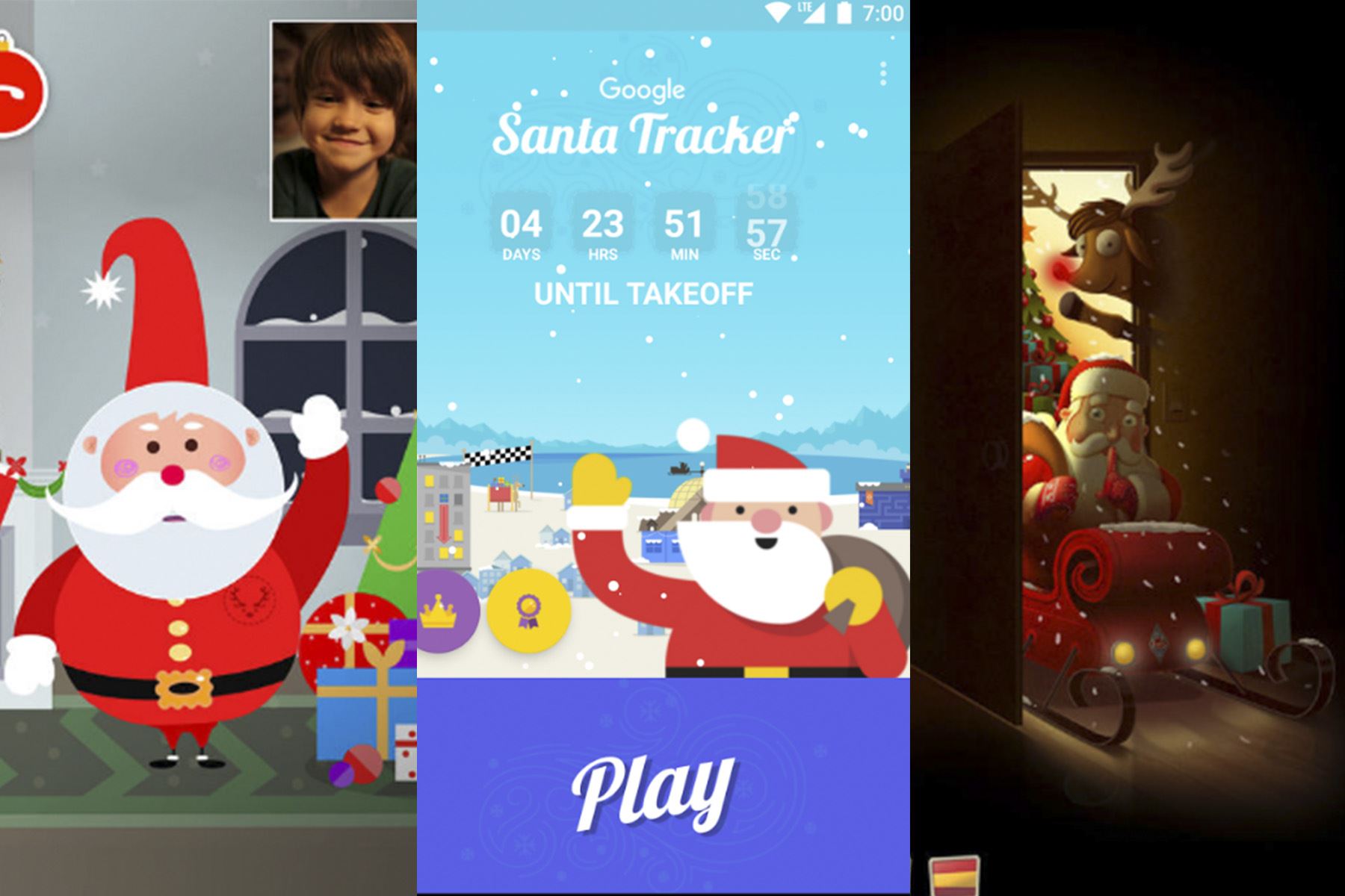 Los aplicativos incluyen melodías, fotos navideñas y el recorrido de Papá Noel en la Nochebuena.