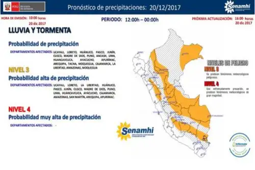 Las nevadas se presentarían, sobre todo, en localidades ubicadas por encima de los 4 mil metros de altura.
