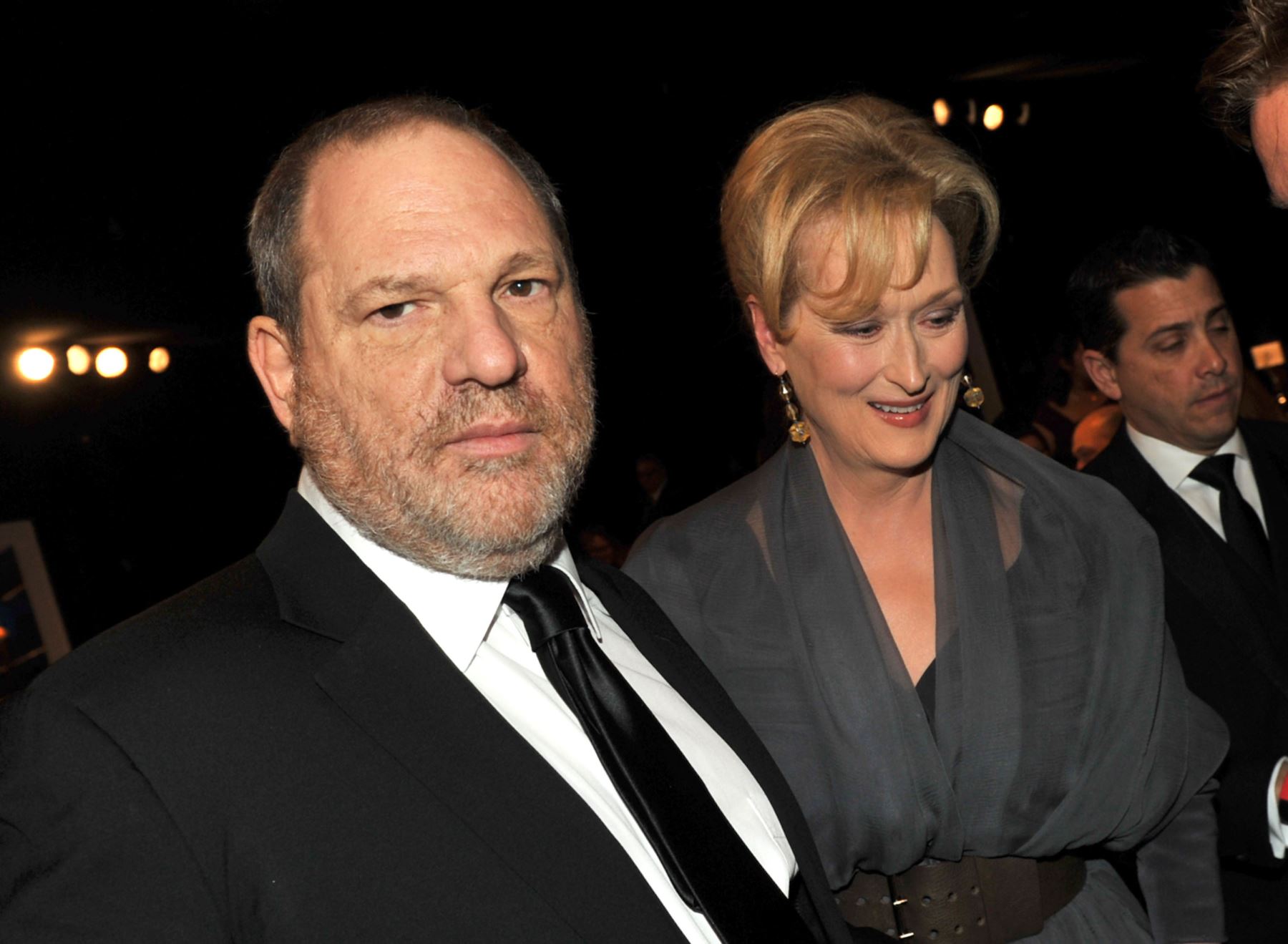El productor Harvey Weinstein y la actriz Meryl Streep en el auditorio Shrine. Foto: AFP