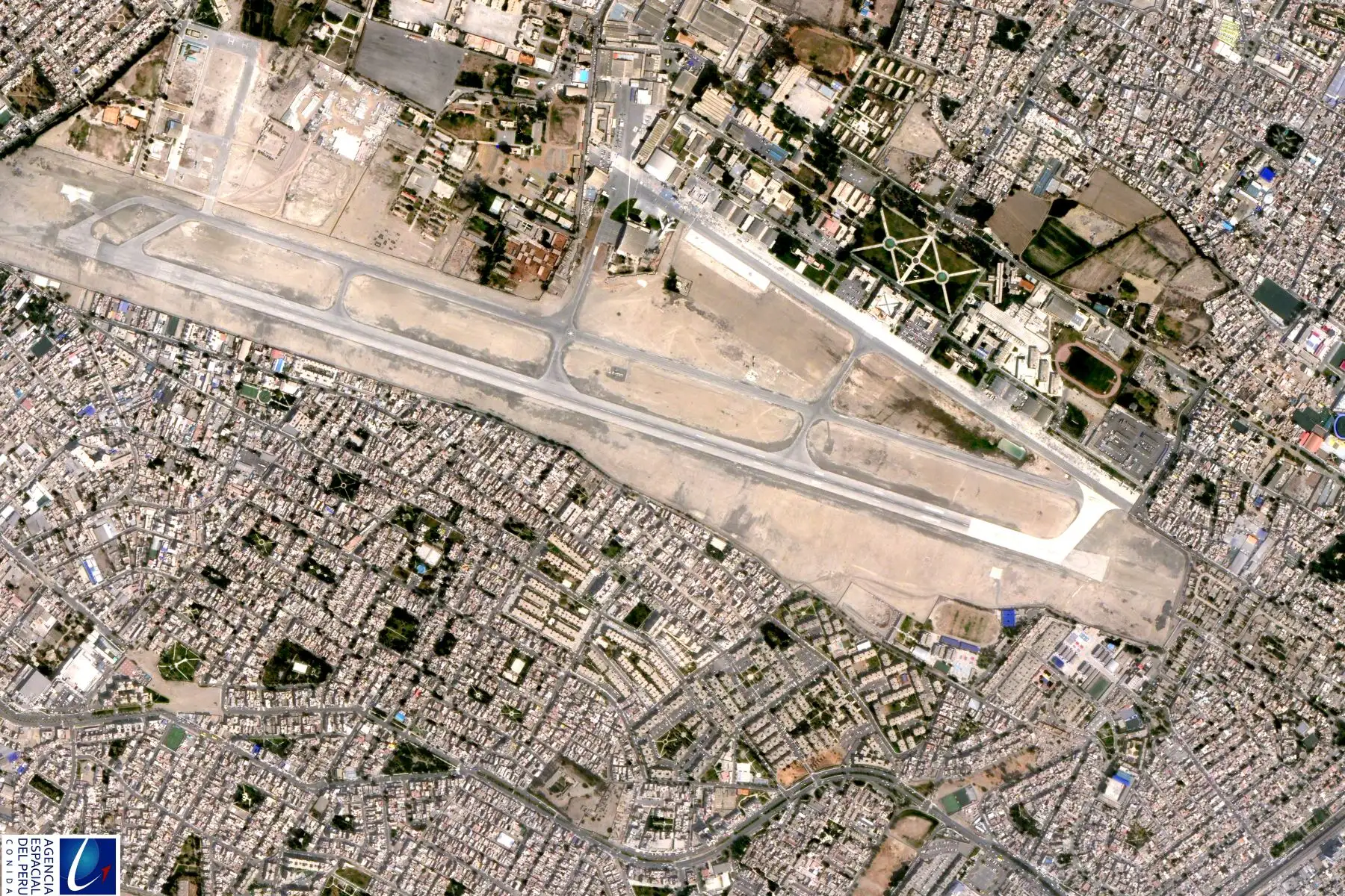 Así se ve base aérea Las Palmas desde el Perú SAT 1. Foto: ANDINA/Difusión