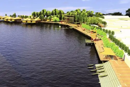 Así lucirá el malecón de la laguna Yarinacocha, en Ucayali, cuando se concluya su construcción.