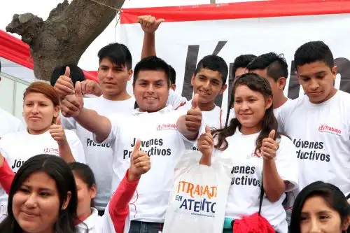 Jóvenes capacitados por el MTPE. Foto: Cortesía.