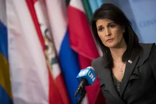 La embajadora estadounidense ante la ONU, Nikki Haley. Foto: AFP