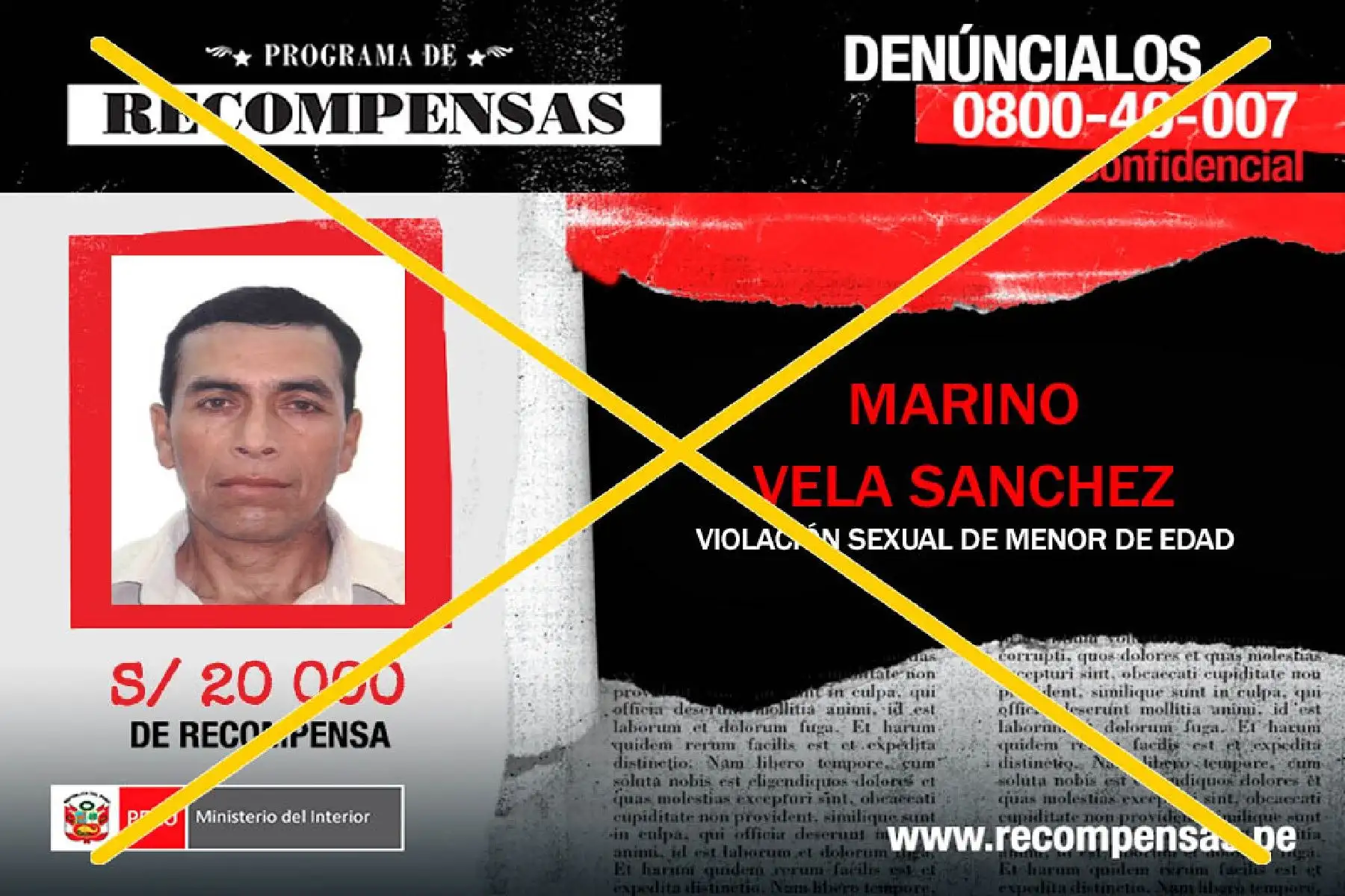 La Policía Nacional detuvo a Cinthia Córdova en Piura, a Robert Suasnabar en Lima y a Marino Vela en La Libertad.