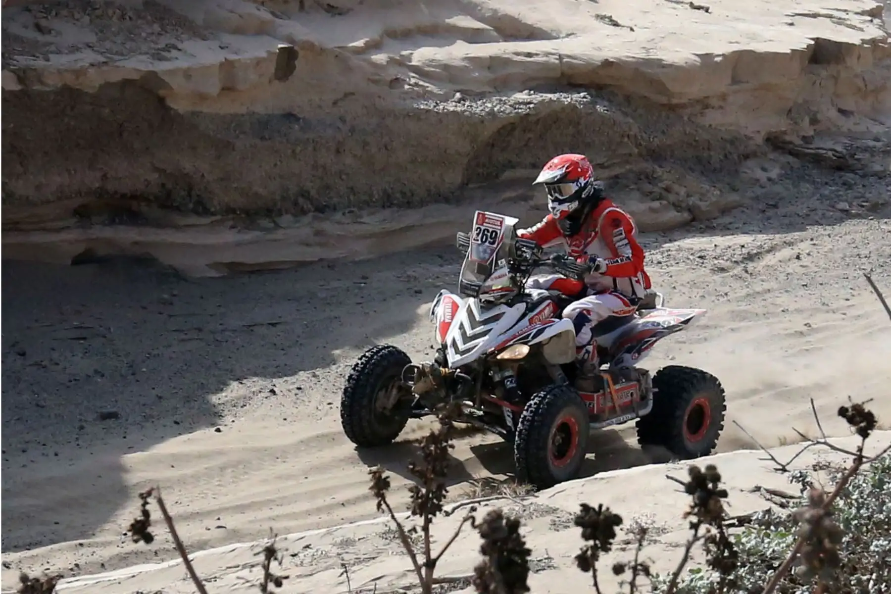 MARCONA-PERÚ-09-ENERO. Corredores compiten en  la cuarta etapa San Juan  de  Marcona del Dakar 2018, Foto: ANDINA/ Jhony Laurente