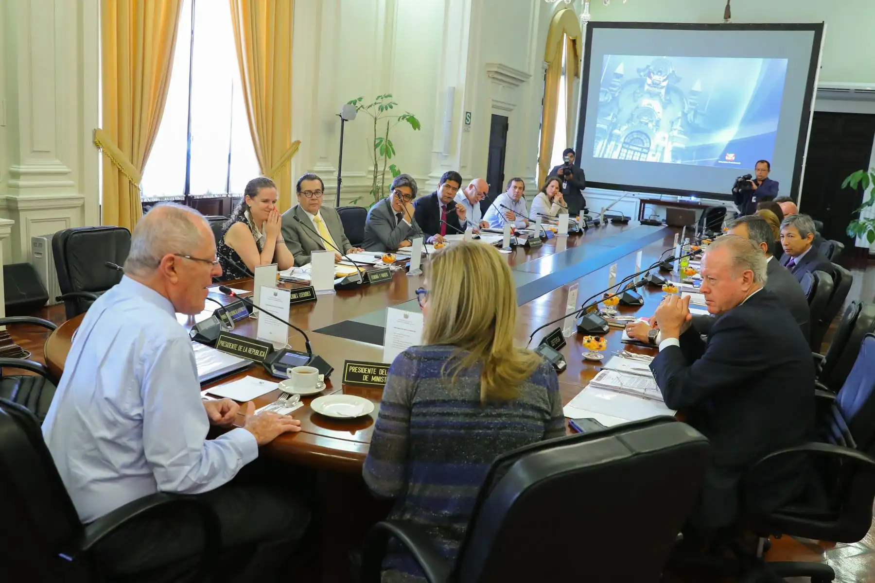 Presidente Kuczynski preside la primera reunión del Consejo de Ministros con su nuevo gabinete.   Foto: ANDINA/Prensa Presidencia