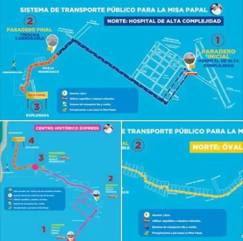 El Arzobispado Metropolitano de Trujillo, en coordinación con la Policía Nacional del Perú y la Gerencia Regional de Transporte de La Libertad, definieron los corredores viales por donde se desplazarán los peregrinos y los vehículos durante la visita del Papa Francisco a la ciudad de Trujillo, el próximo sábado 20 de enero.