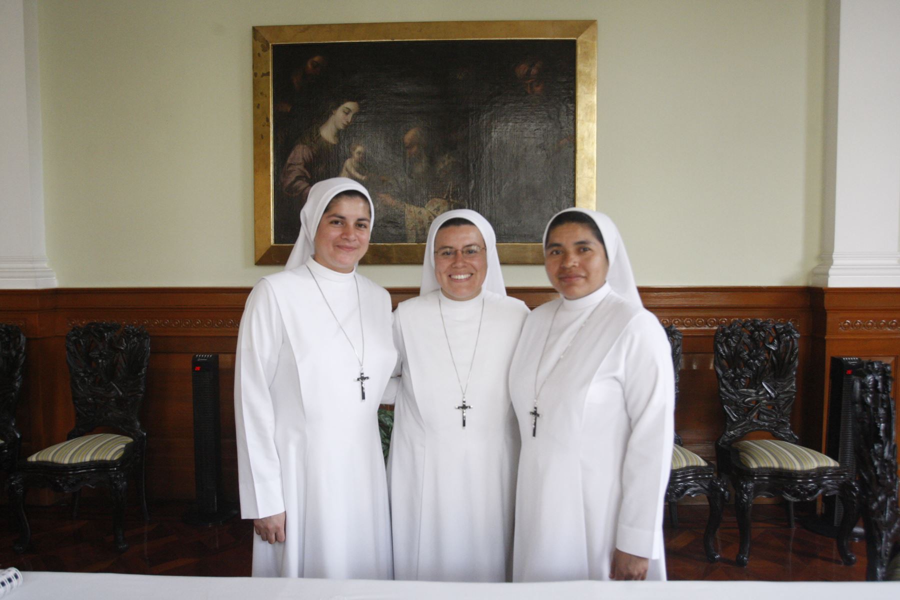 Monjas canonesas que atenderá al Santo Padre en la Nunciatura. Foto: ANDINA/Eddy Ramos