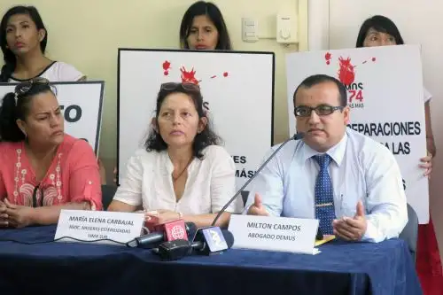 Representantes de las víctimas de esterilizaciones forzadas.