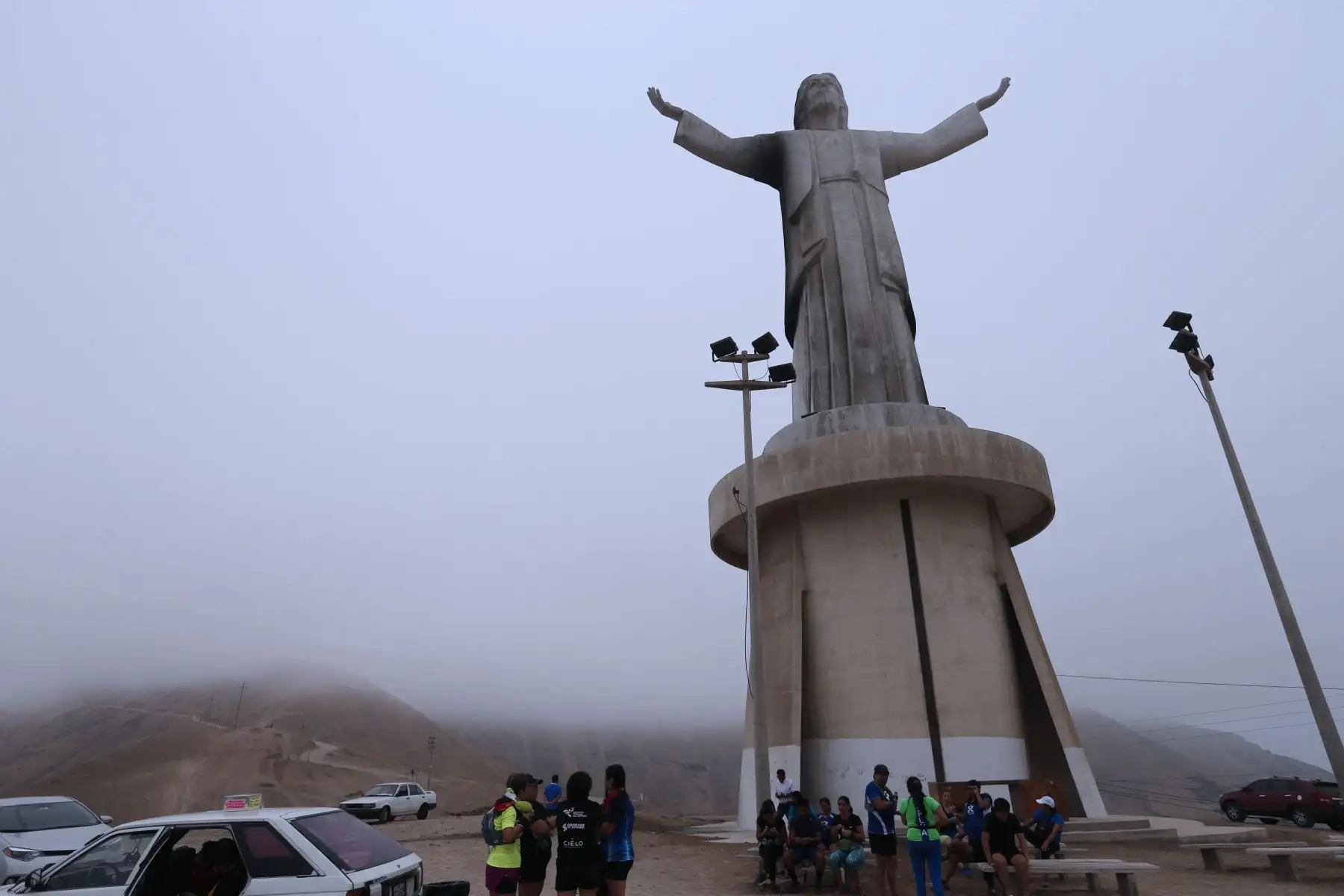 LIMA,PERÚ.ENERO 13. Incendio afectó monumento Cristo del Pacífico en Chorrillos. Foto: ANDINA/Norman Córdova