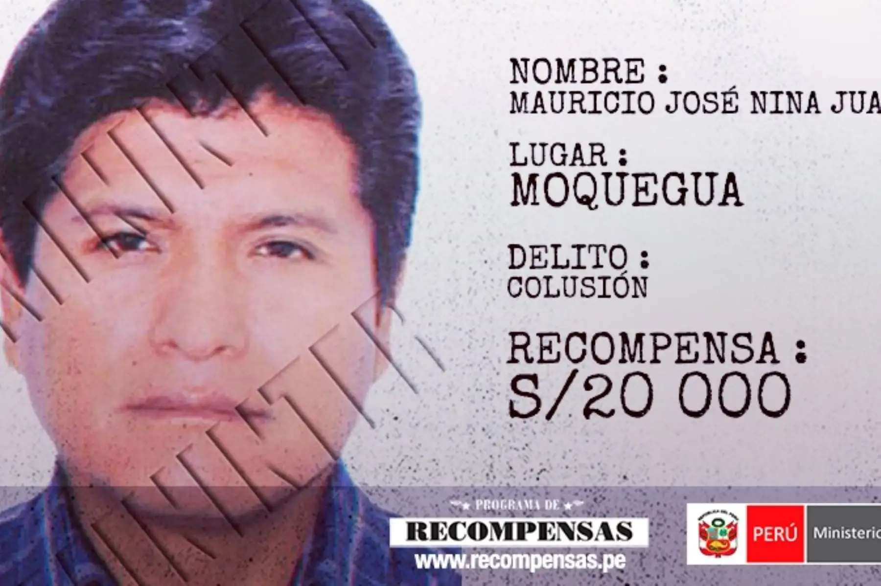 Ex alcalde provincial de General Sánchez Cerro, Mauricio José Nina Juárez, requisitoriado por colusión.