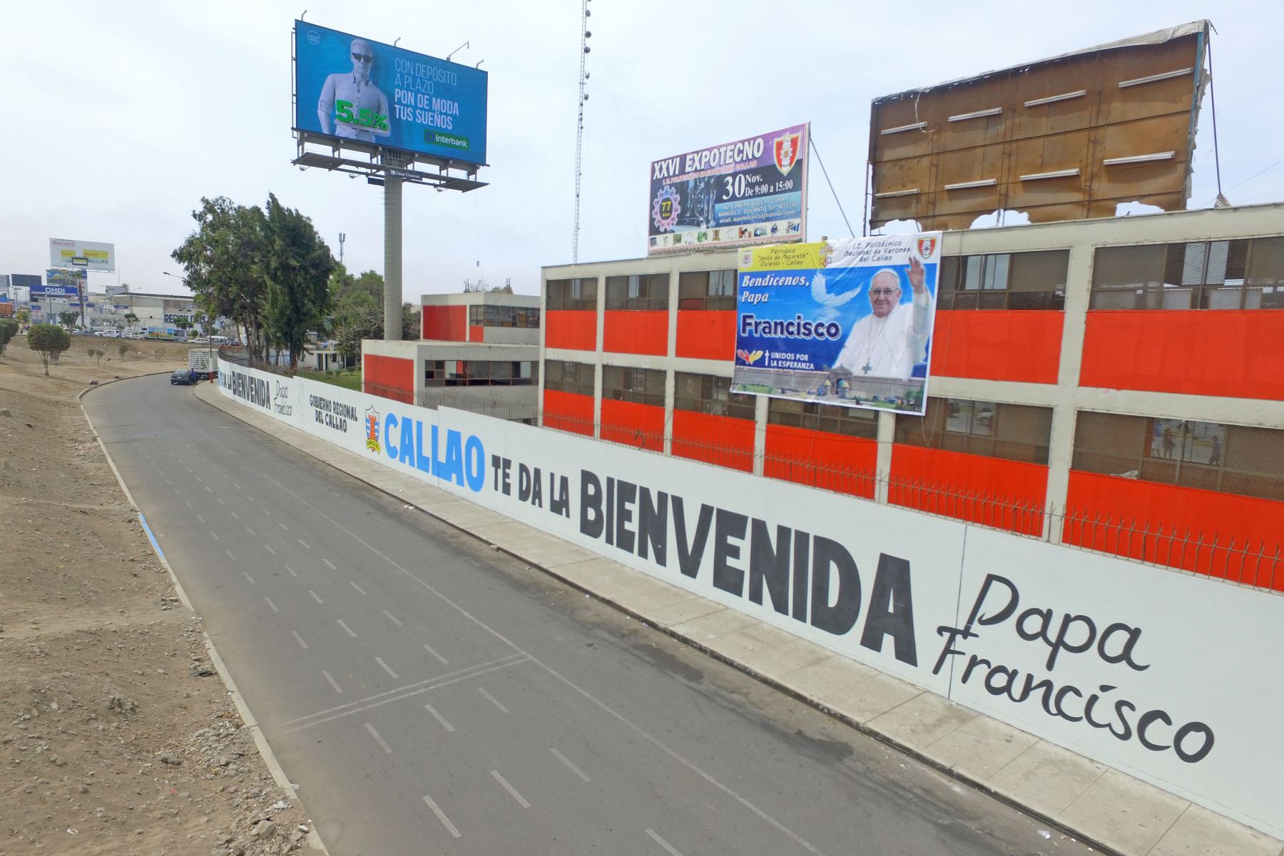 Lima, Perú. Ene. 15 Colegios del Callao y murales del primer puerto se suman a la bienvenida a solo tres días de la histórica visita.Foto:ANDINA/ Jhony Laurente