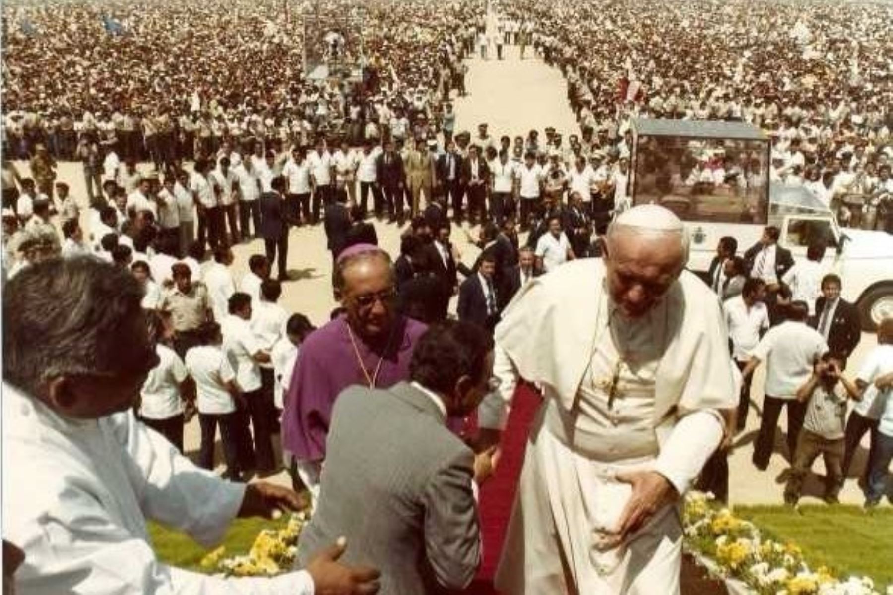 Papa Juan Pablo II en Trujillo en 1985.