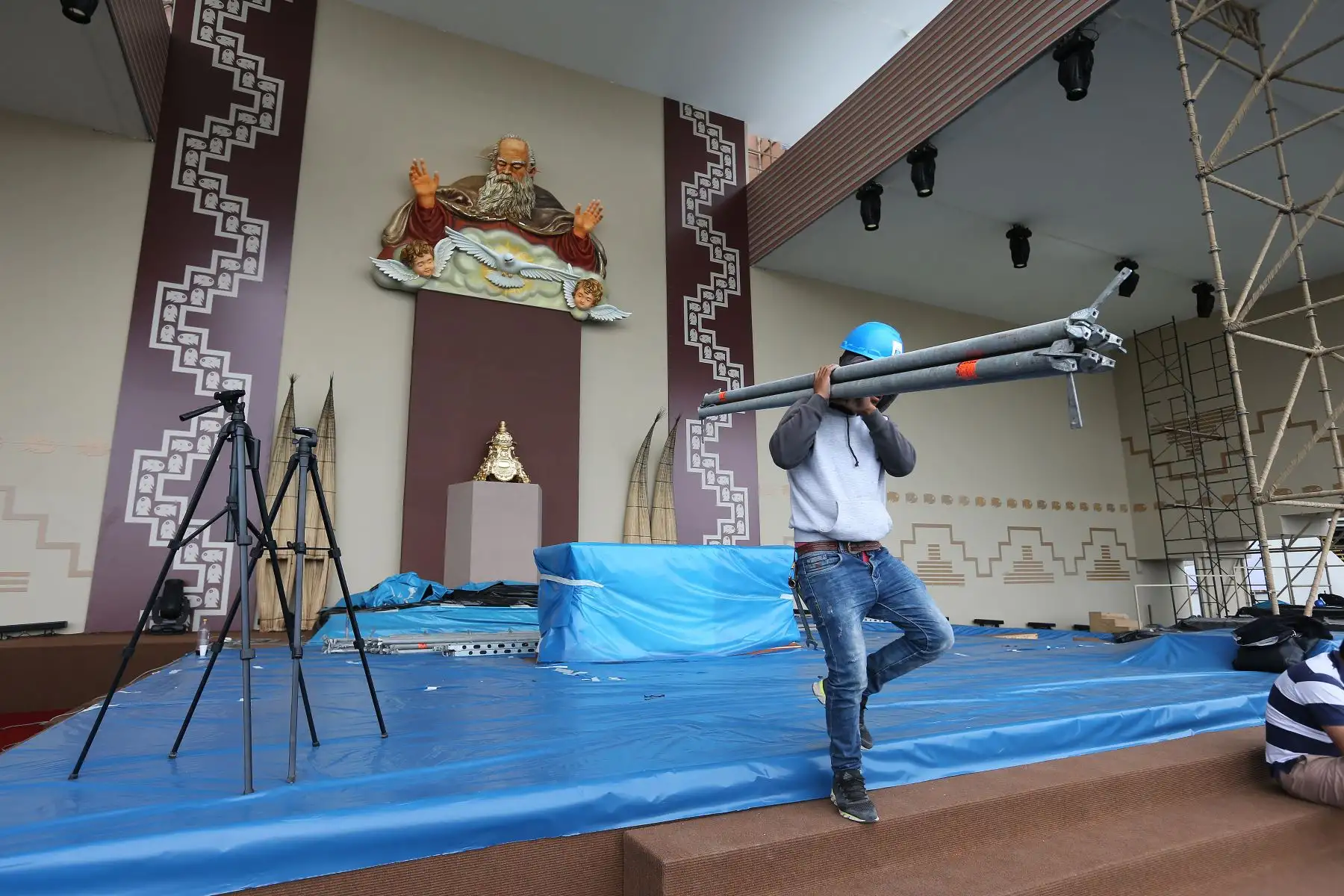 TRUJILLO PERÚ - ENERO 17. El balneario Huanchaco se prepara para la Misa del Papa Francisco. Foto: ANDINA/Pavel Ugaz
